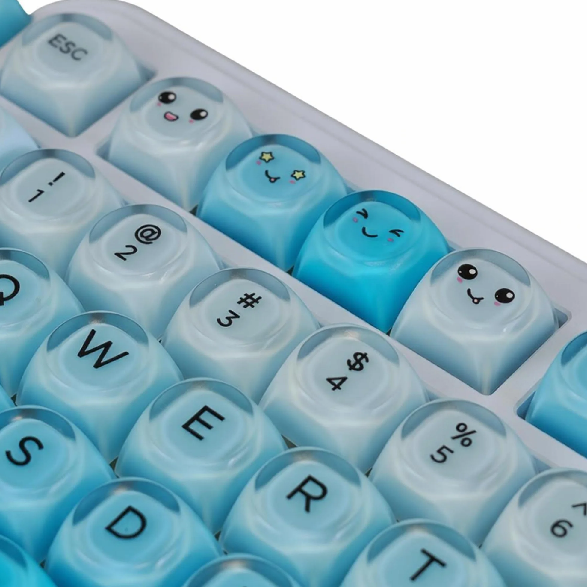 SOLIDEE Zestaw 132 Klawiszy PBT do Klawiatury Mechanicznej, Profil HOA, Double Shot Foundation Keycaps, Keycaps do Klawiatury Mechanicznej w Pudełku, Przełącznikami MX do Gier i Klawiatur(SkyBlue)