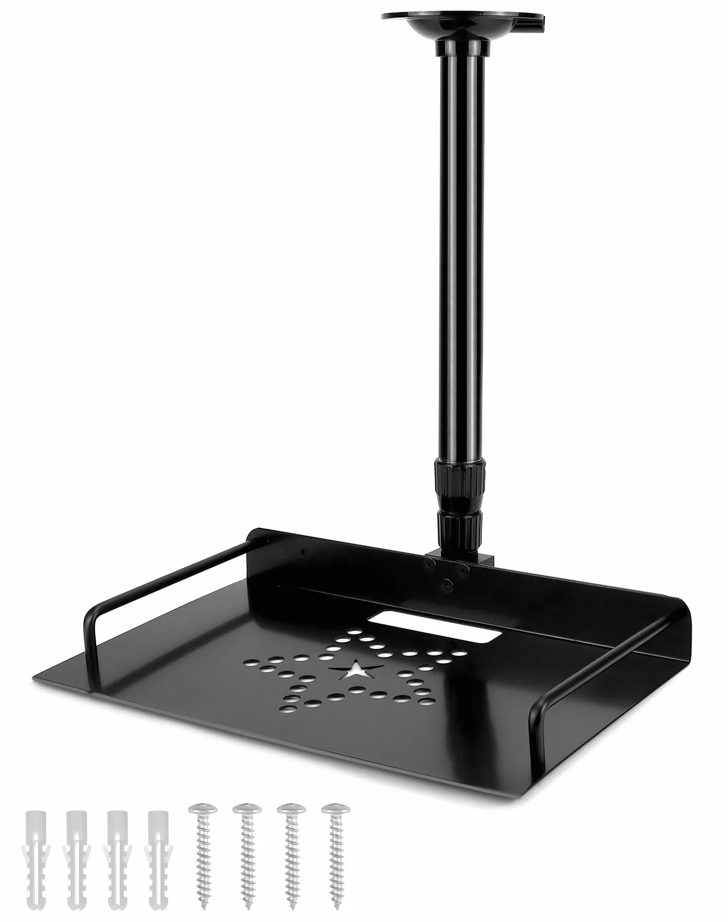 QWORK Uchwyt sufitowy do projektora z prowadnicą kabla 38-60 cm 3 kg