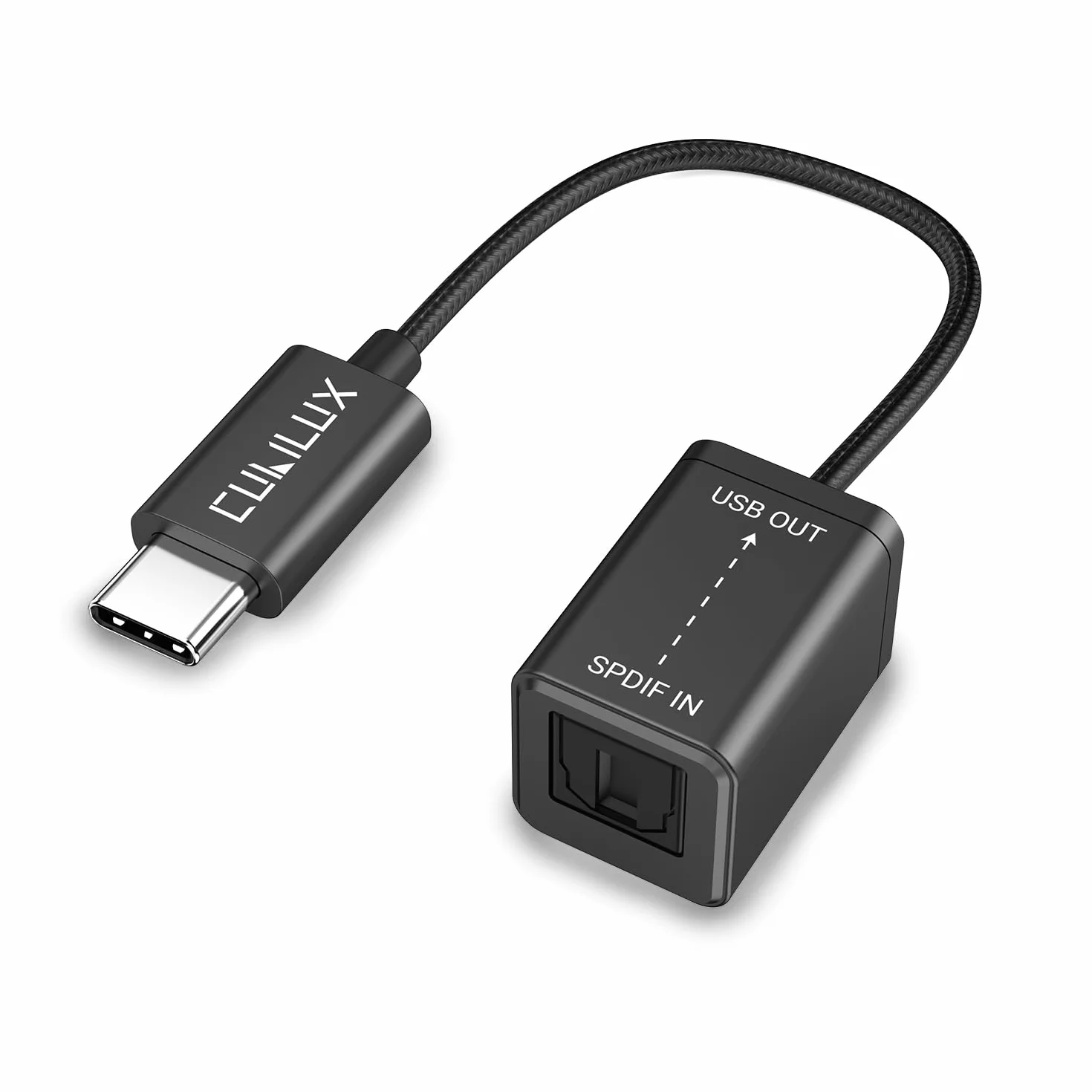 Cubilux Odbiornik USB C SPDIF do nagrywania [TYLKO do sygnału stereo] Optyczny adapter wejścia/wejście typu C, odbiornik TOSLINK do Android,iPhone 15,iPad,MacBook,Samsung,Google Pixel