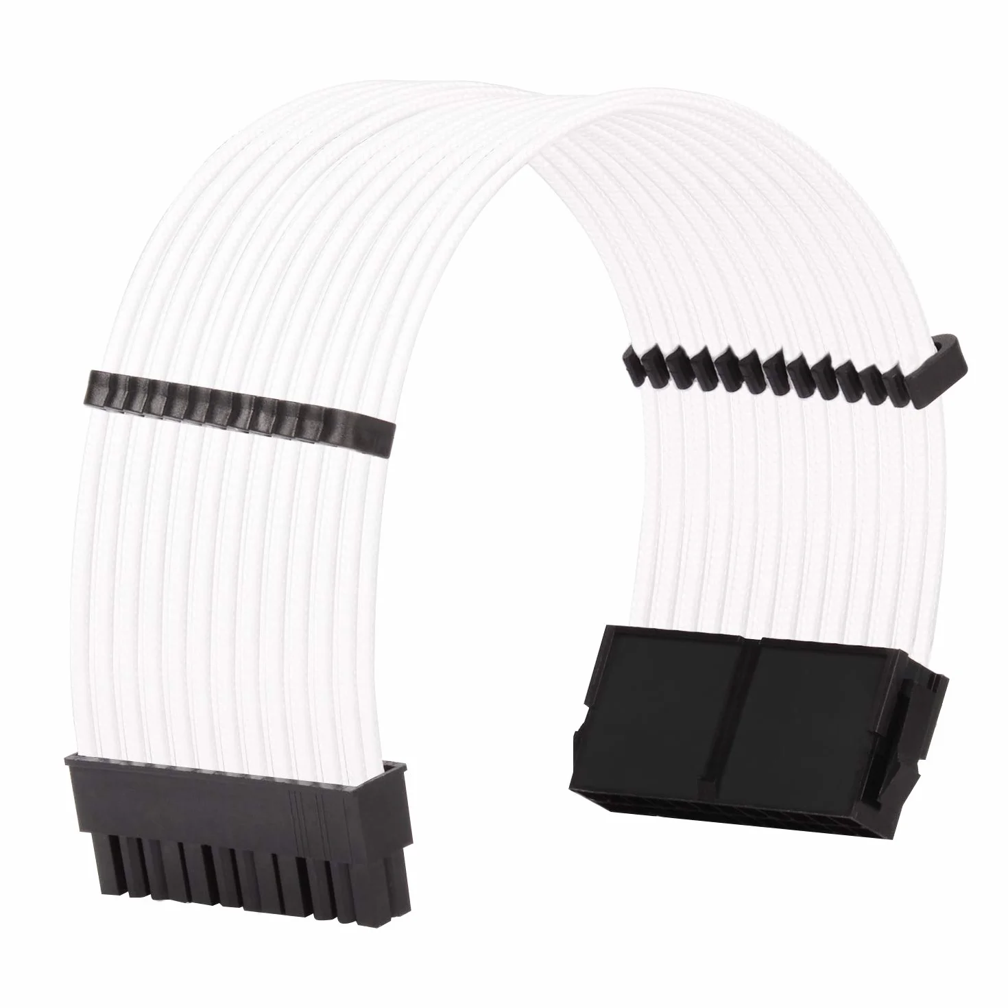 J&D ATX kabel zasilający, 6 opakowań ATX Sleeved Cable - zestaw przedłużający kabel, 18AWG 30 cm, przedłużenie kabla do zasilania 24-pinowe, 8 pinów, 6 P (4+4) pin (6+2) P, przedłużenie kabla PSU z