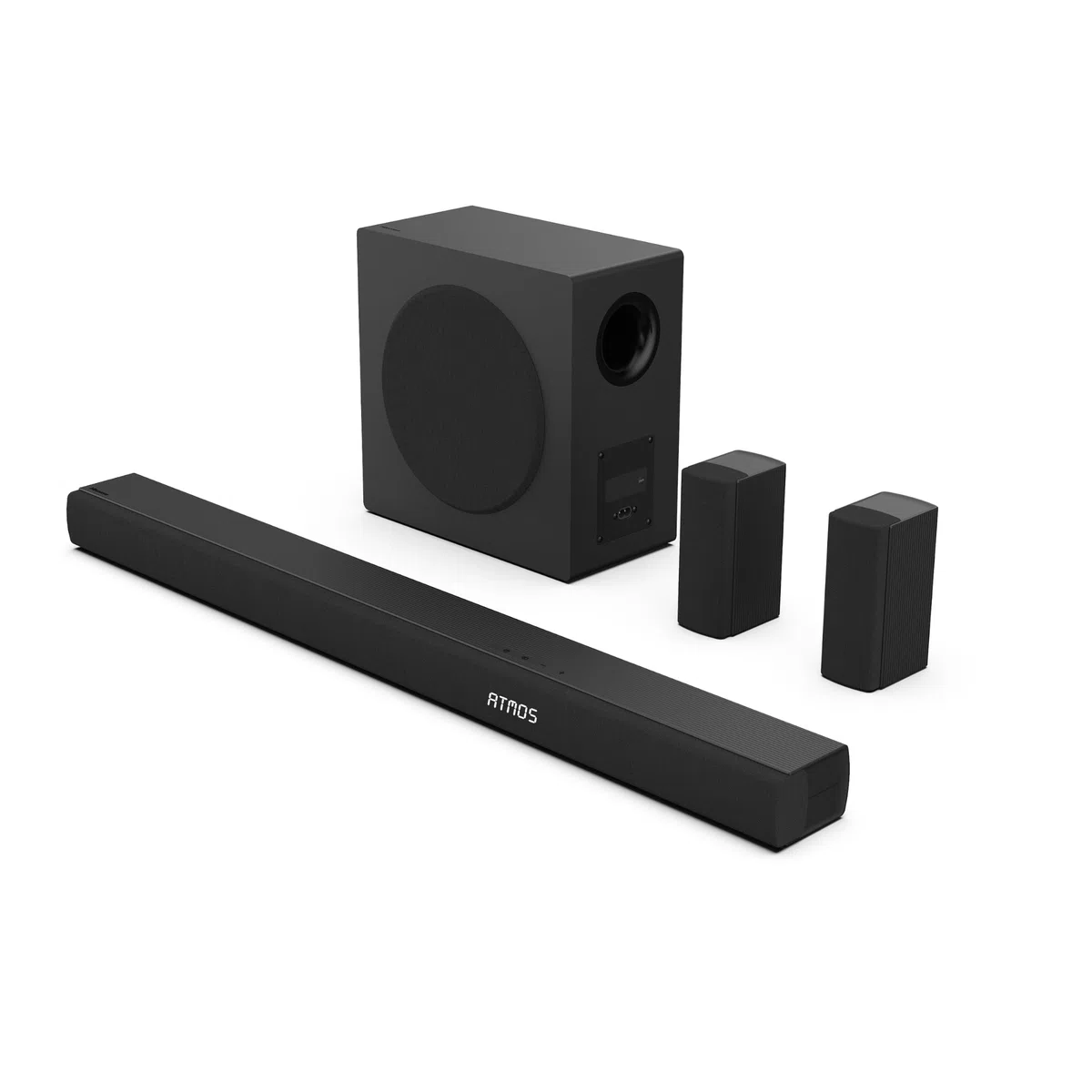 Hisense AX5100Q Sound Bar 5.1, 580 W, 8 głośników, subwoofer i głośniki tylne, półbezprzewodowe głośniki, Dolby Atmos, Hi-Concerto, HDMI eARC, Bluetooth 5.3, Ez Play