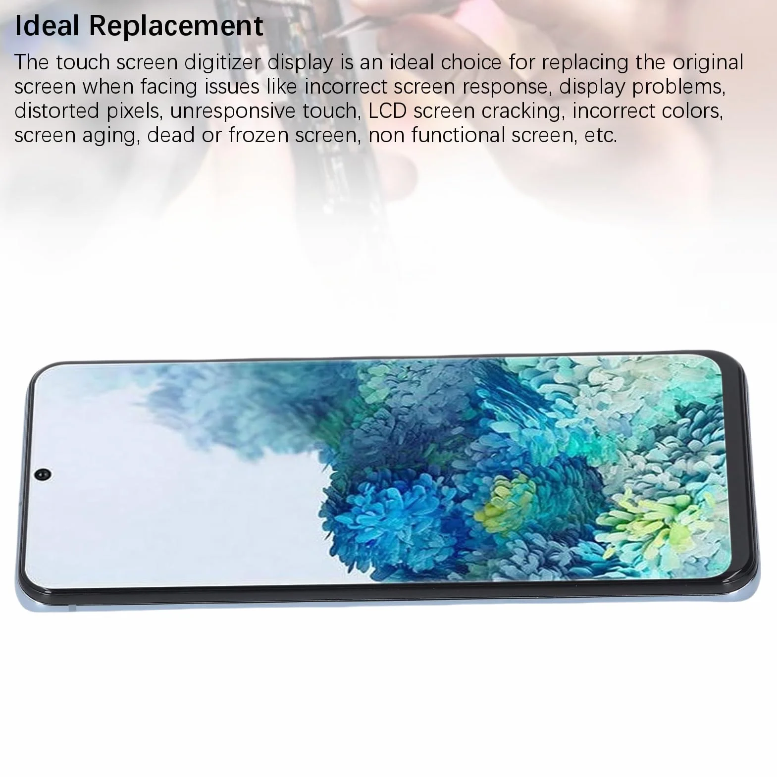Jectse Wymiana Ekranu Telefonu dla S20 4G, 6.2 -calowy Wyświetlacz Wyświetlacza Digitizer z ramką i Zestawem Naprawczym, Zestaw Wyświetlacza Panelu Dotykowego dla G980U G980B (BLUE)