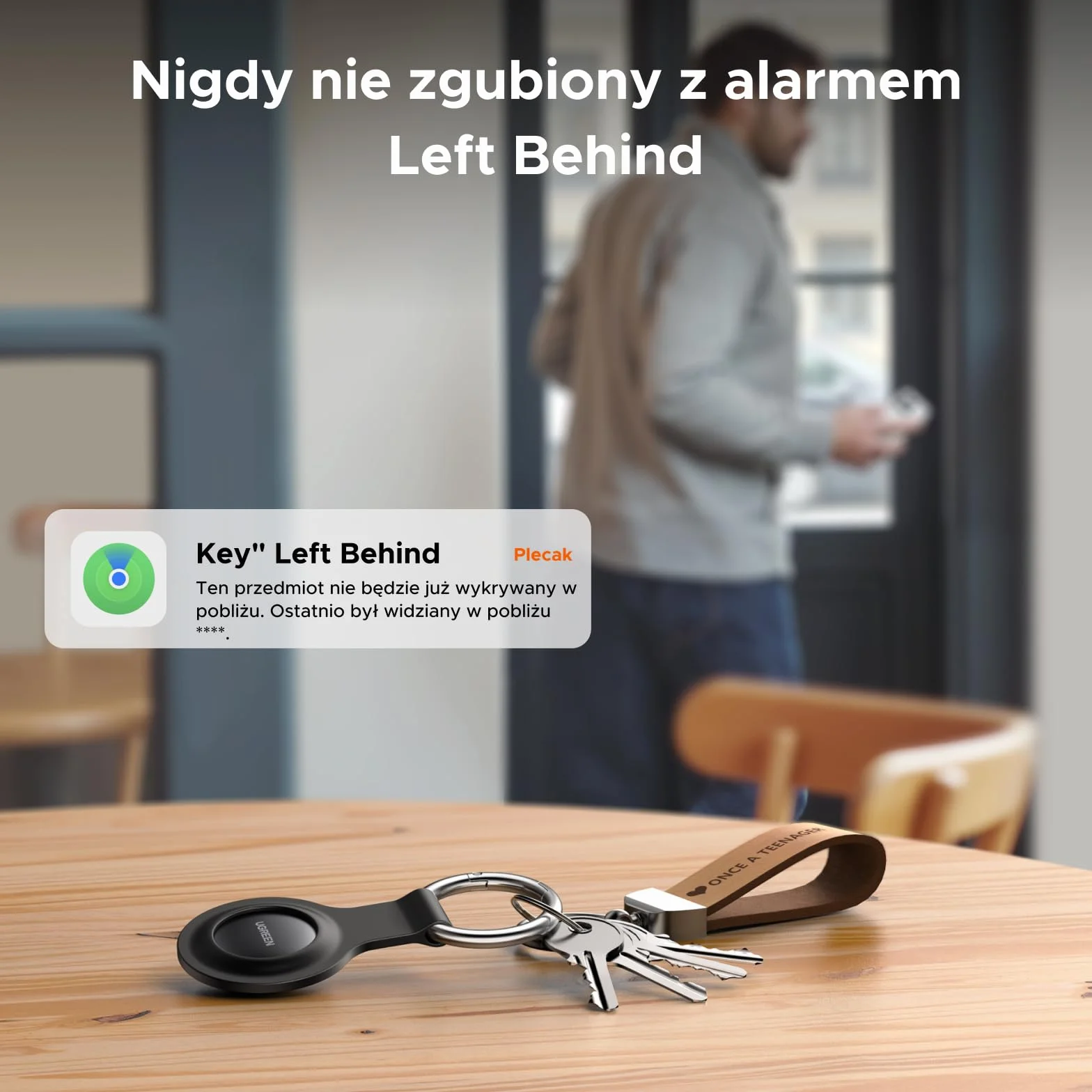 UGREEN FineTrack Mini kompatybilny z Apple Find My, inteligentny tag z sygnałem dźwiękowym 80 dB, lokalizator kluczy (2 opakowania)