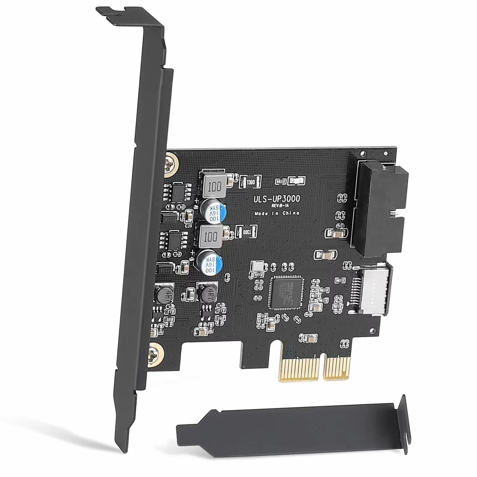 SINEFINE PCIe x1 na 19-pinowy nagłówek USB 3.0 i karta typu E (klucz A), adapter na panel przedni USB, 1 panel przedni USB A, 1 panel przedni USB C, USB 3.0 5 Gpbs dla Windows MacOS Linux