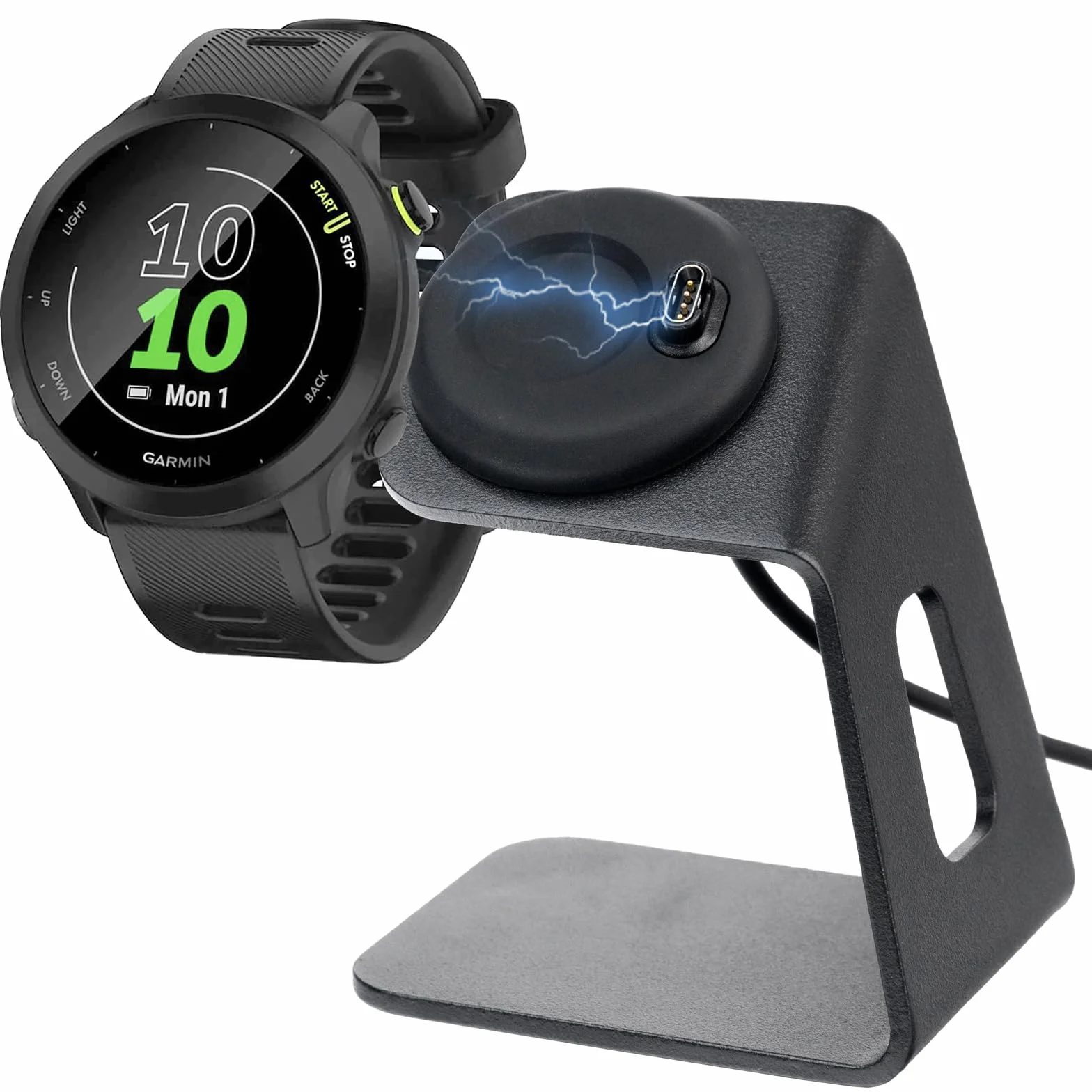 sciuU Stojak do ładowania i ładowarka kompatybilna z serią Garmin Forerunner/Fenix/Venu/Instinct/Vivoactive Series, stacja ładująca z odłączanym uchwytem ze stopu aluminium, bezpieczne ładowanie za