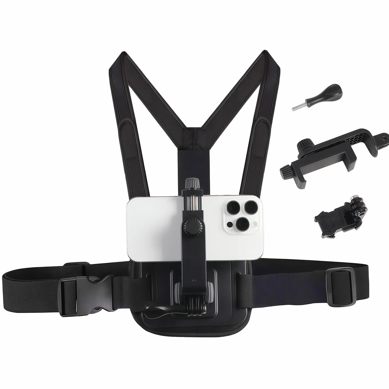 Suptig Uchwyt na pasek na klatkę piersiową do telefonu kompatybilny z iPhone, Samsung, Gopro, DJI Action