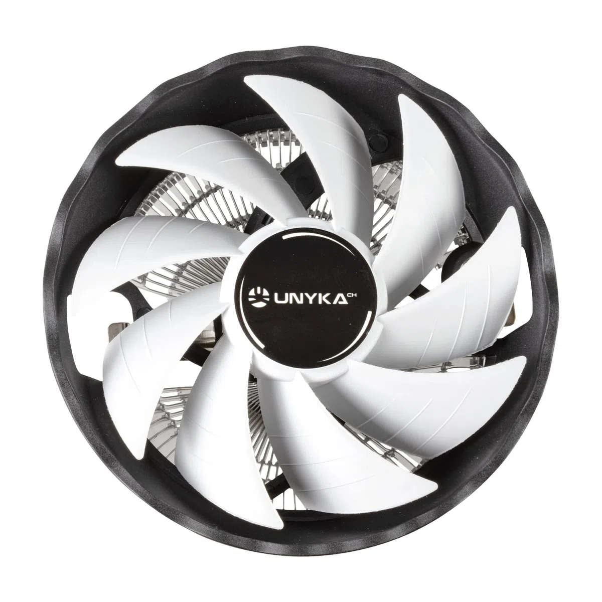 Unykach Radiator procesora Jotun DF 120 White, Ultra cicha stożkowa konstrukcja z 9 łopatkami, biały wentylator i uniwersalny multijack kompatybilny z tłumem procesorów