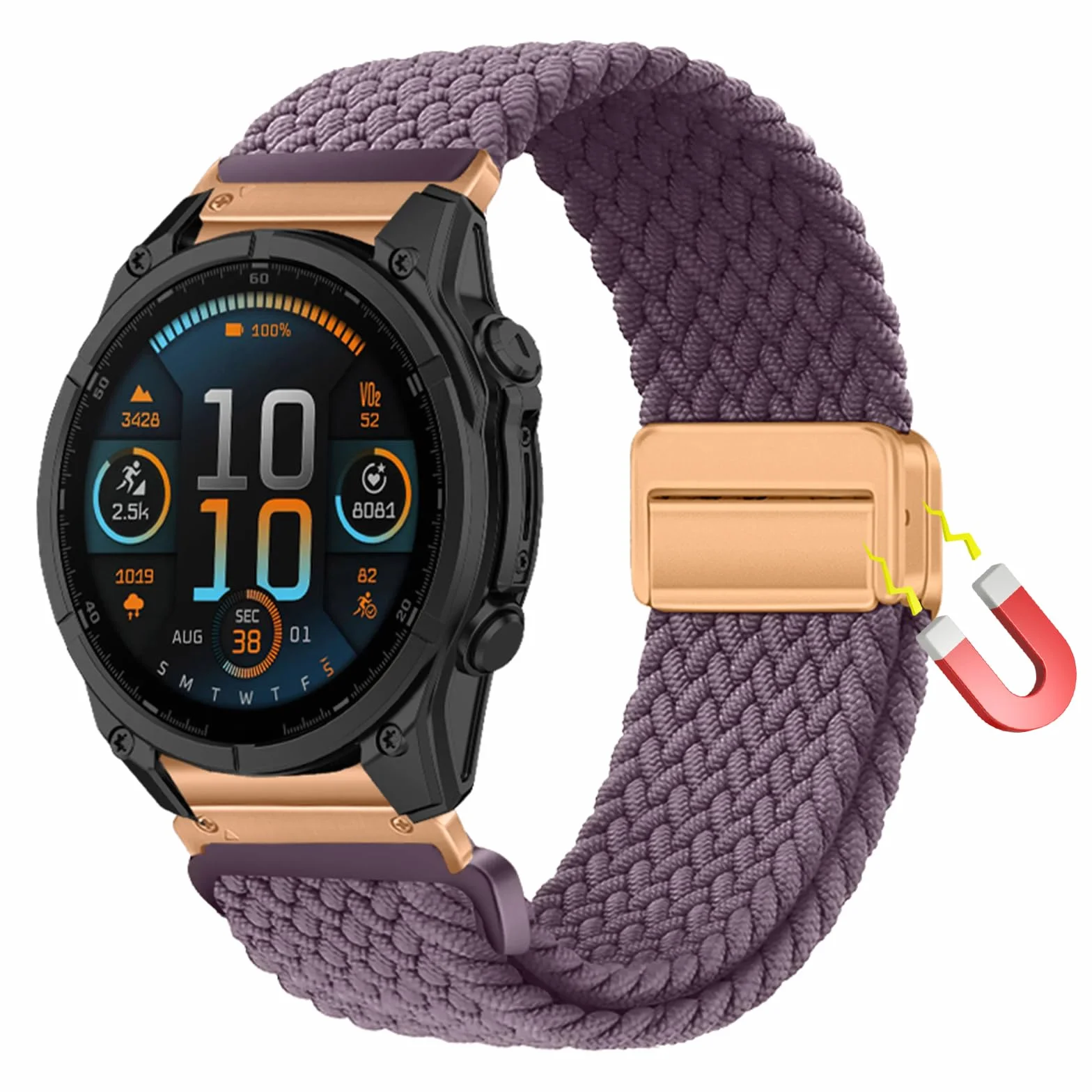 ZoRoll Paski Quickfit 20 mm do zegarka Garmin Fenix 8 43 mm/7S Pro/7S/6S/6S Pro/5S, magnetyczny, nylonowy, regulowany pasek do zegarka, pasek zastępczy do Garmin Descent Mk3S/Approach S70