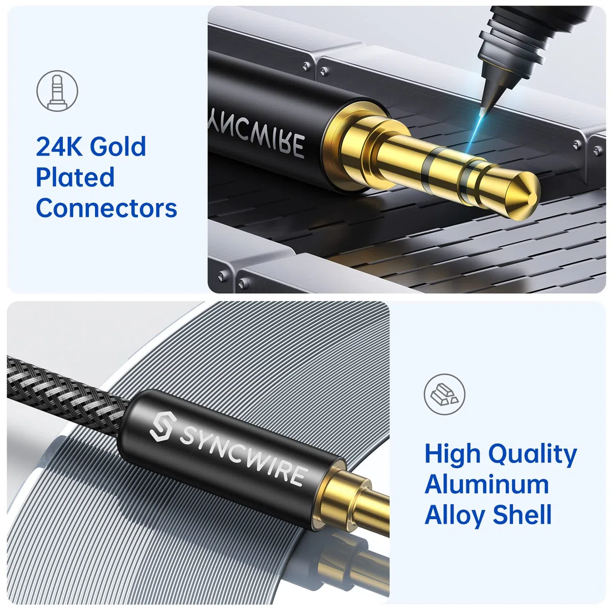 Syncwire SW-SC023 Kabel AUX 2 m Audio 2m Czarny