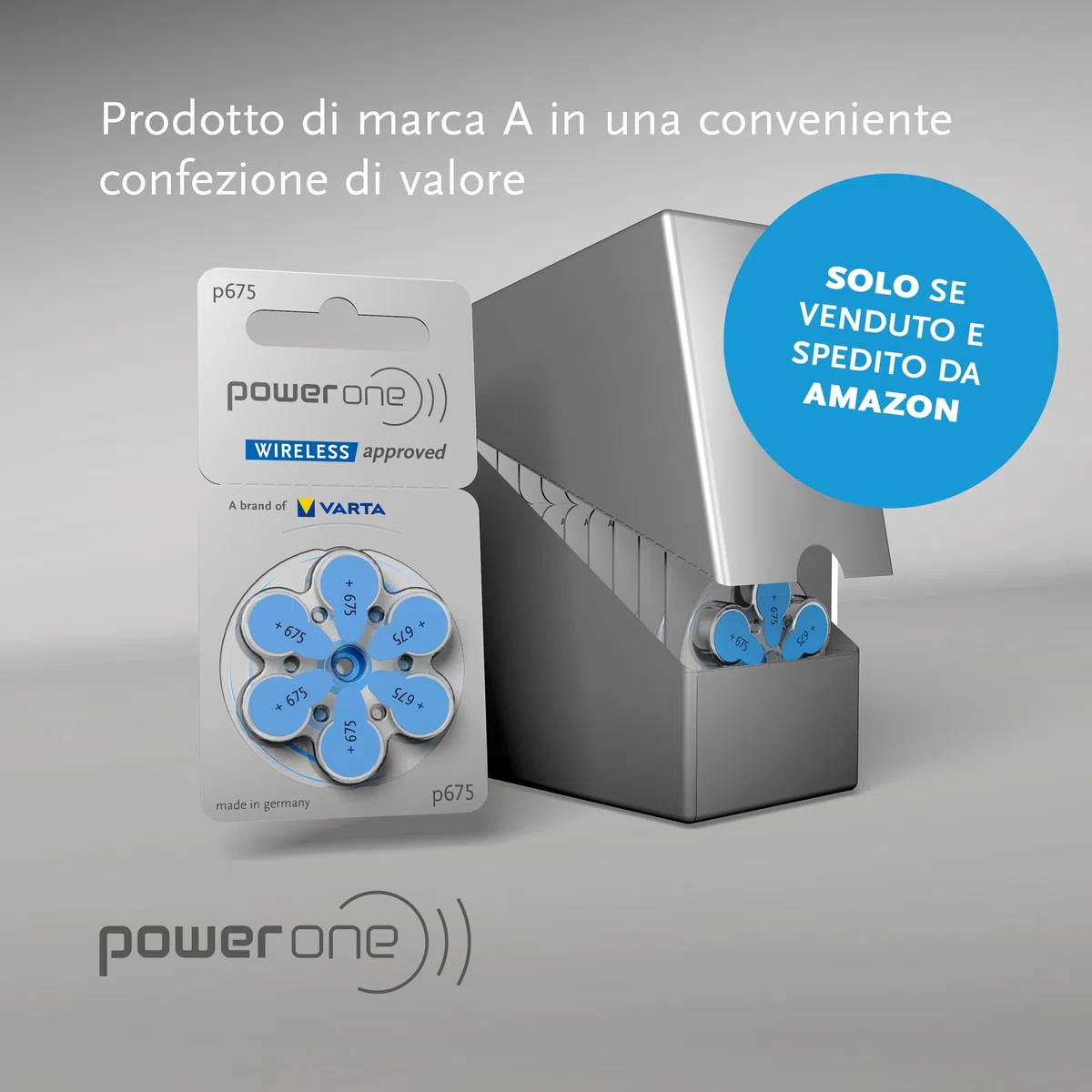 Power One Powerone Zestaw 60 baterii do aparatów słuchowych bez rtęci Rozmiar 675