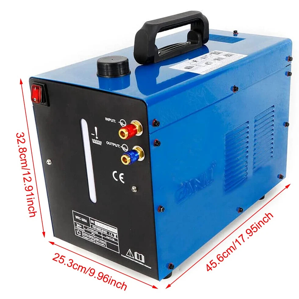 Urządzenia spawalnicze, chłodnica wody 8 l, chłodnica wody do chłodzenia pakietów węży | 230 V/50 Hz 0,35 MPA 370 W MIG profesjonalna pompa wirowa z miedzi, obieg wody chłodzącej, odprowadzanie ciepła