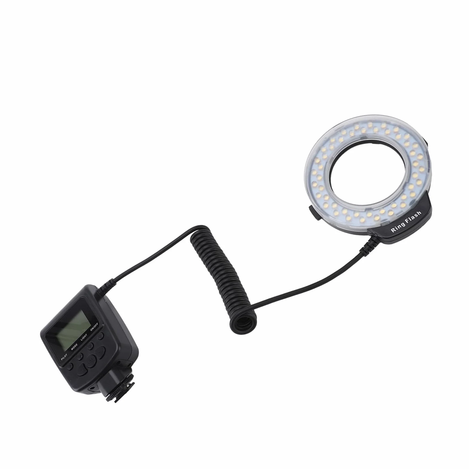 48 Makro LED Ring Light 48-LED Makro Pierścień Flash Light z Wyświetlaczem LCD 7 Poziomy Jasności 4 Tryby Błyskowe 9 Pierścienie Adaptera dla Kamer DSLR