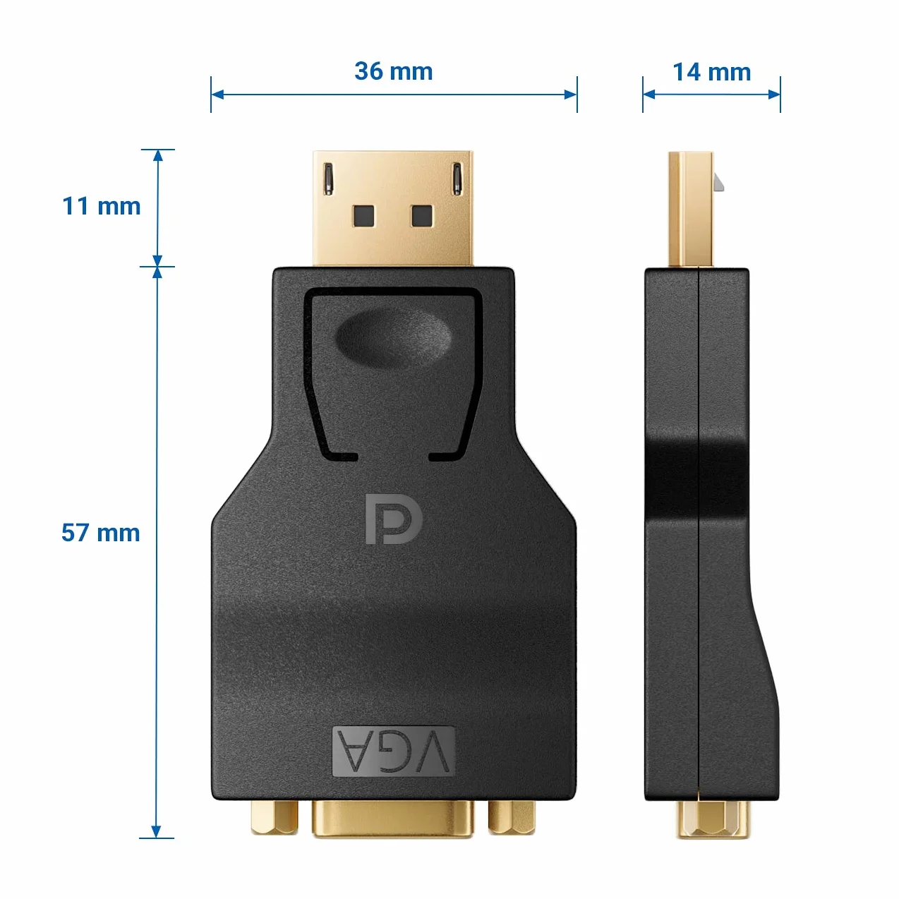 deleyCON Kabel Przejściowy z Displayport na VGA - Kabel Przejściowy z Wtyczki DP Displayport na Gniazdo VGA Pozłacane Styki do Podłączenia Telewizora Projektora Komputera Laptopa Notebooka
