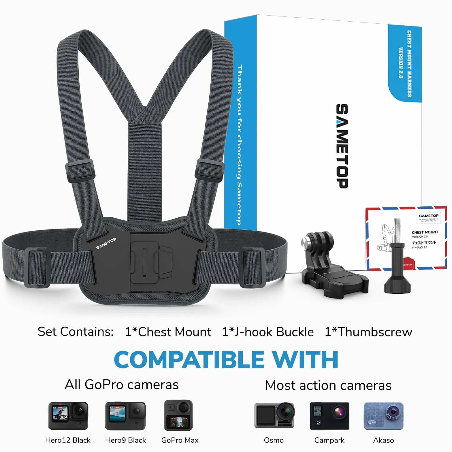 Chesty Uchwyt na Klatkę Piersiową Mocowanie Pas Piersiowy Kompatybilna z GoPro Hero 13 12 11 10 9 8 7 6 5 Session AKASO DJI Osmo Kamery Sportowe - Równowaga Stabilność i Komfort Wydajność