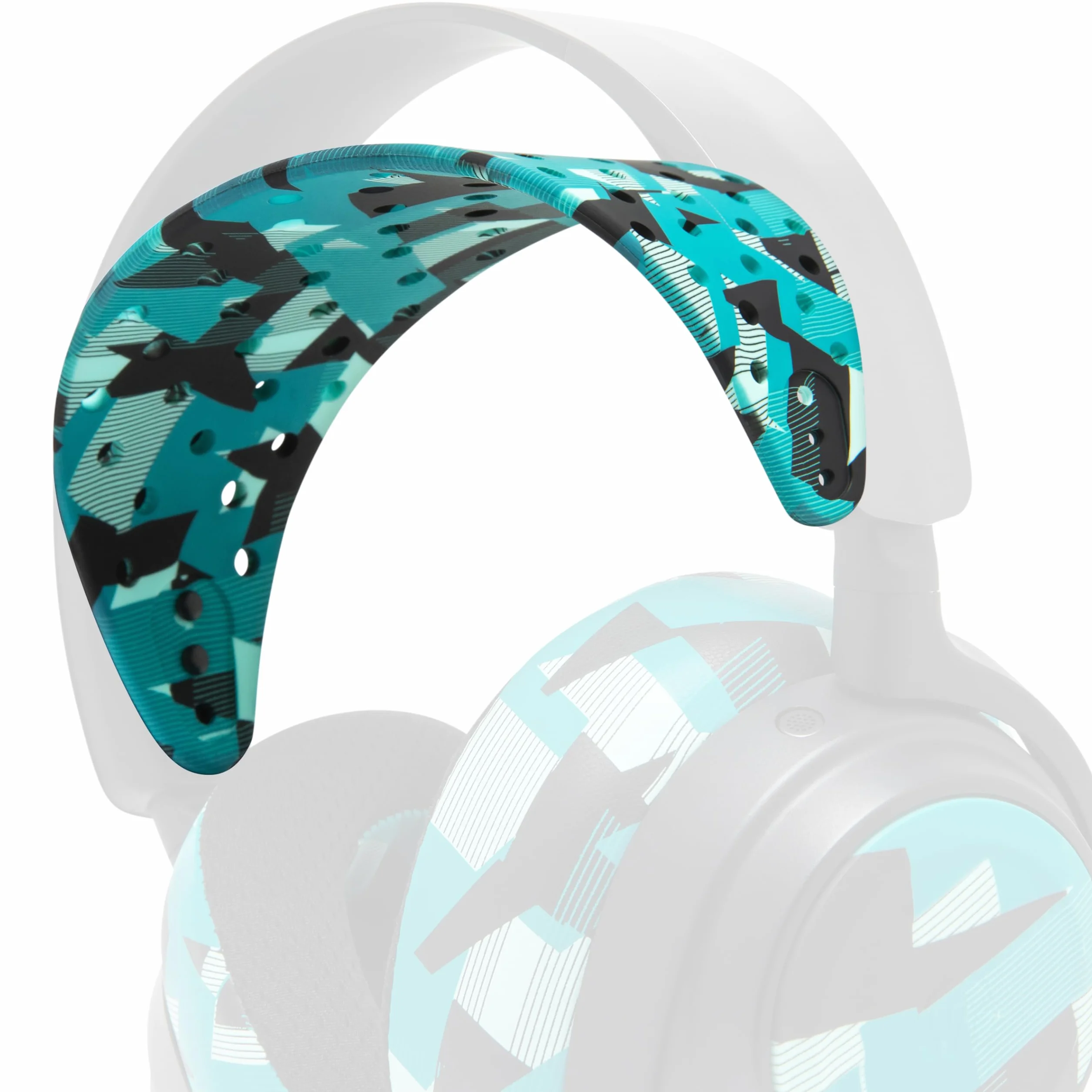 WC HeadbandZ Arctis Nova V2 - ulepszony szeroki silikonowy pałąk kompatybilny ze słuchawkami Arctis Nova firmy Wicked Cushions | Szersza konstrukcja rozkładająca ciężar | Cyan Prism