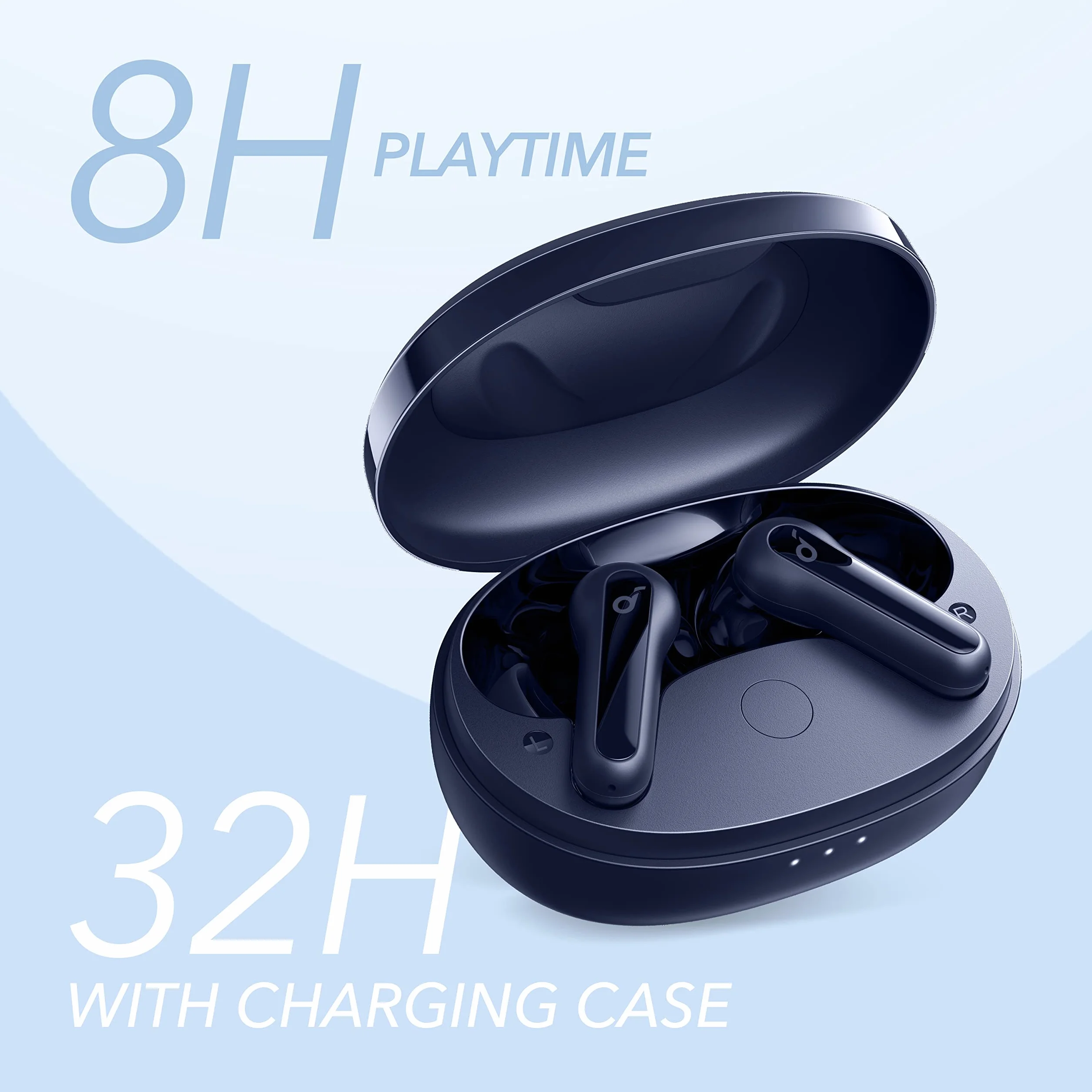 soundcore by Anker P2 Mini prawdziwie bezprzewodowe słuchawki douszne, przetworniki 10 mm, duże basy, niestandardowy korektor, Bluetooth 5.3, 32-godzinny czas odtwarzania, USB-C, szybkie ładowanie