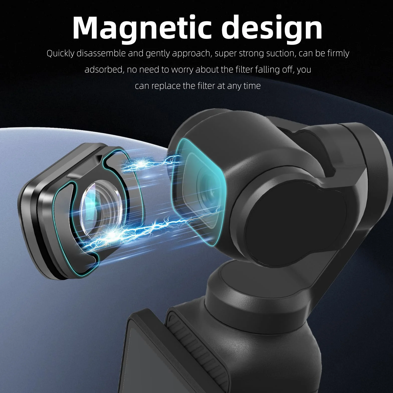 REYGEAK Obiektyw szerokokątny kompatybilny z Osmo Pocket 3, magnetyczna soczewka designerska do DJI Osmo Pocket 3