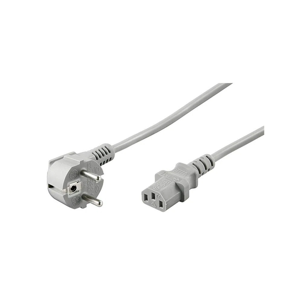 Goobay 50076 kabel do urządzeń zimnych 2 m / 90 stopni C13 gniazdo urządzenia zimnego i wtyczka ze stykiem ochronnym/uniwersalny monitor PC kabel zasilający C13 wtyczka kątowa kabel zasilający /