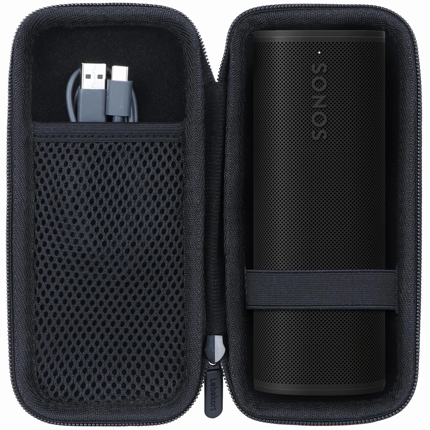 Lebakort Twarde etui do Sonos Roam/Sonos Roam 2 przenośny wodoodporny głośnik Bluetooth, czarny