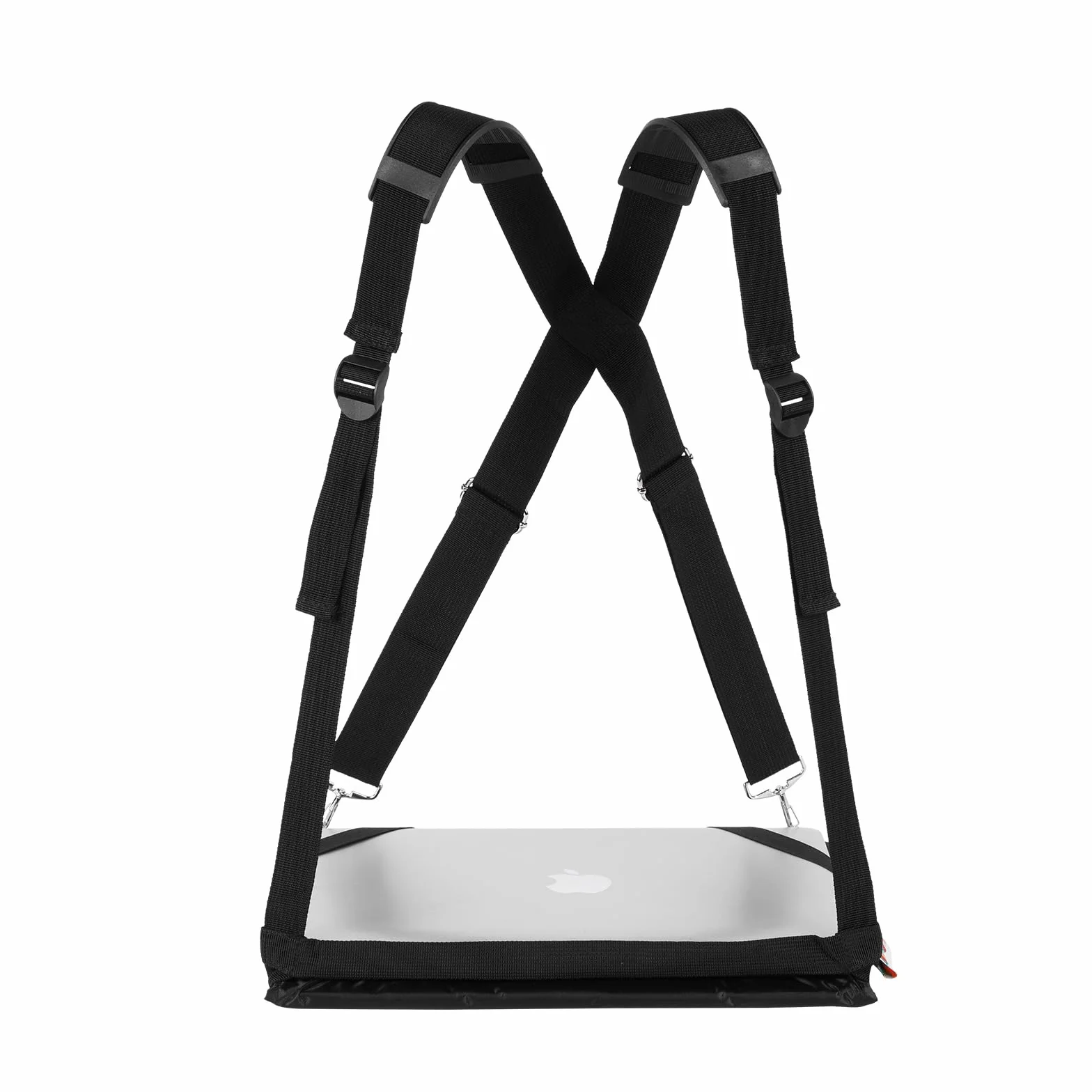 Uprząż do laptopa, regulowane biurko na laptopa, kompatybilne z laptopami, tabletami, notebookami, MacBookiem (do 14 cali), w zestawie podkładka pod mysz z pianki z pamięcią kształtu
