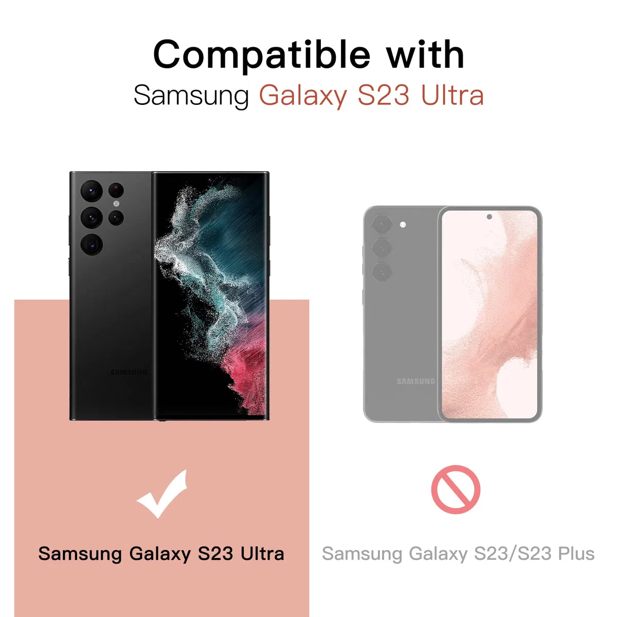 JETech Ochraniacz Obiektywu Aparatu dla Galaxy S23 Ultra, Czarny, 1 Zestaw | Szkło Hartowane 9H, Metalowe Osłony Pierścieniowe, Łatwa Taca Instalacyjna, Przejrzystość HD