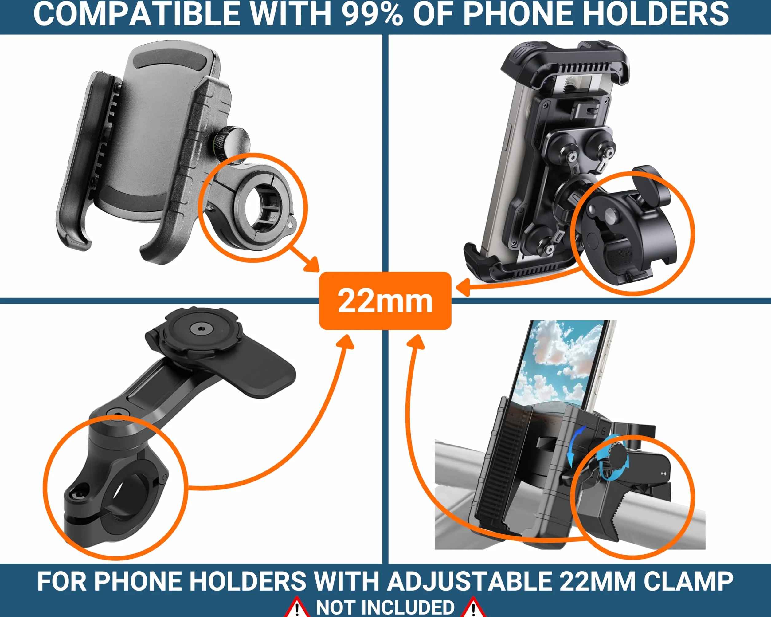 Uchwyt na smartfon GPS do Honda Forza 125-350 2018-2023 Quad Lock