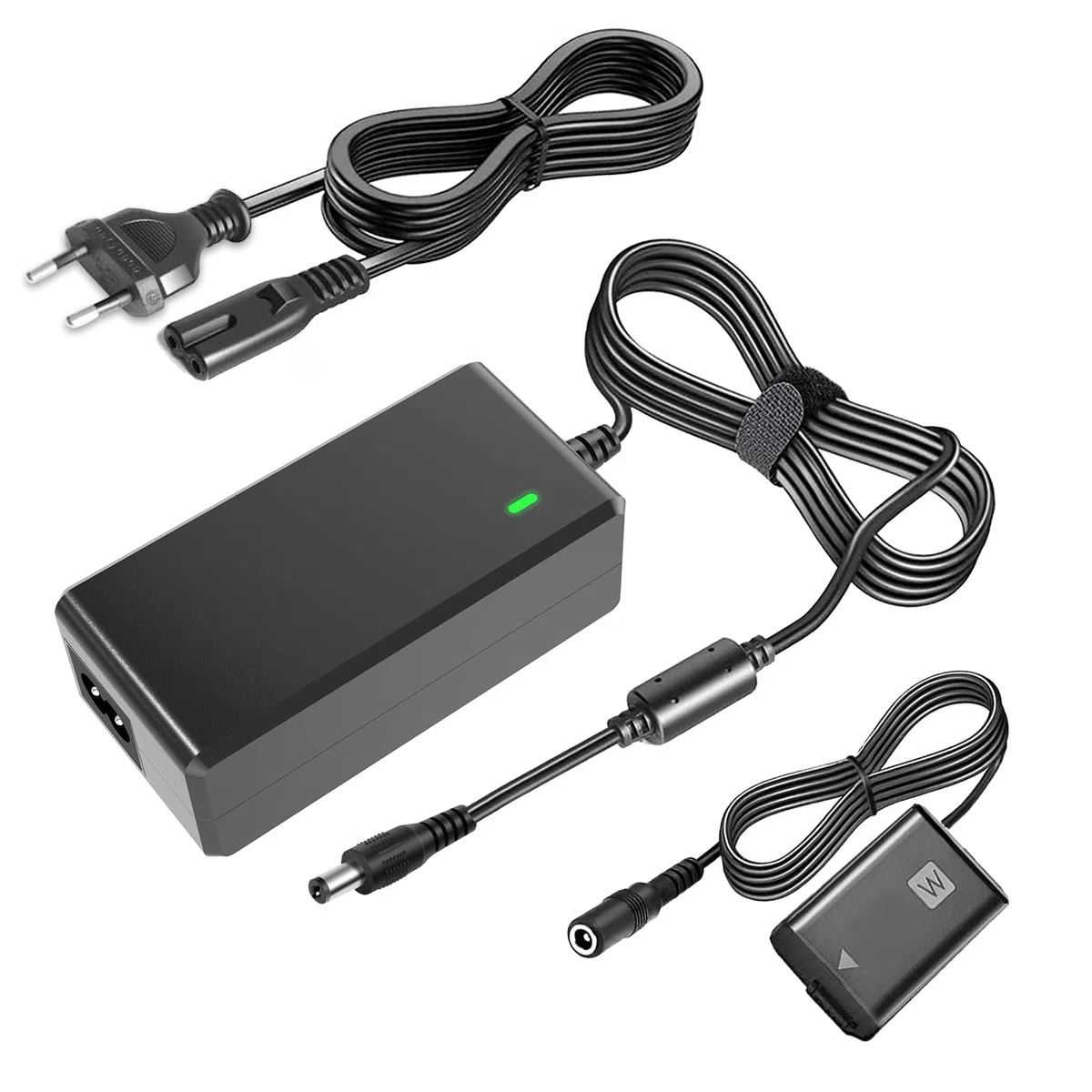 Dummy akumulator NP-FW50, AC-PW20 zasilacz sieciowy, kompatybilny z Sony Alpha ZV-E10 ZVE10 A7 7R 7S A7II 7RII 7SII, A6500 A6400 A6300 A6100 A6000, NEX 3/5/6/7, DSC RX10 II III III IV kamery.