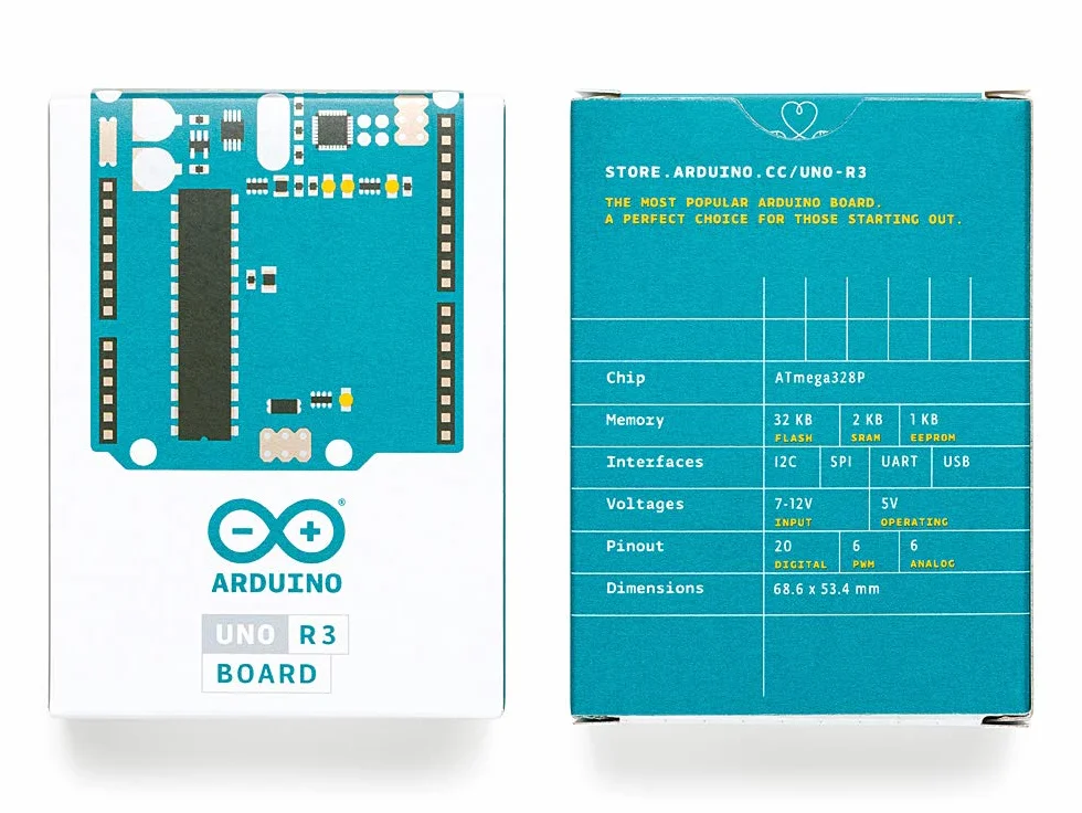 Arduino Uno REV3 [A000066] – mikrokontroler ATmega328P, 16MHz, 14 pinów cyfrowych I/O, 6 wejść analogowych, 32KB Flash, łączność USB, kompatybilny z Arduino IDE do projektów DIY i prototypowania