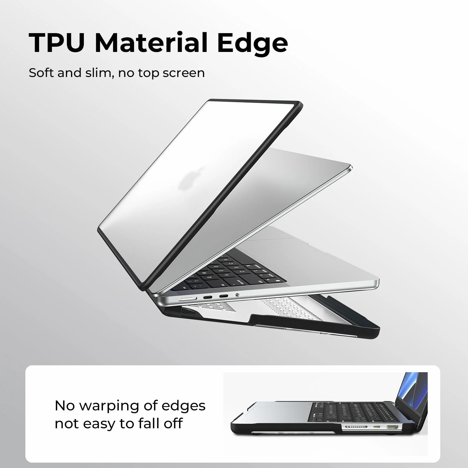 BlueSwan Etui kompatybilne z Macbook Pro 16 cali M5 M4 M3 M2 M1, Ramka TPU + Matowa Osłona PC, Matowe przezroczyste