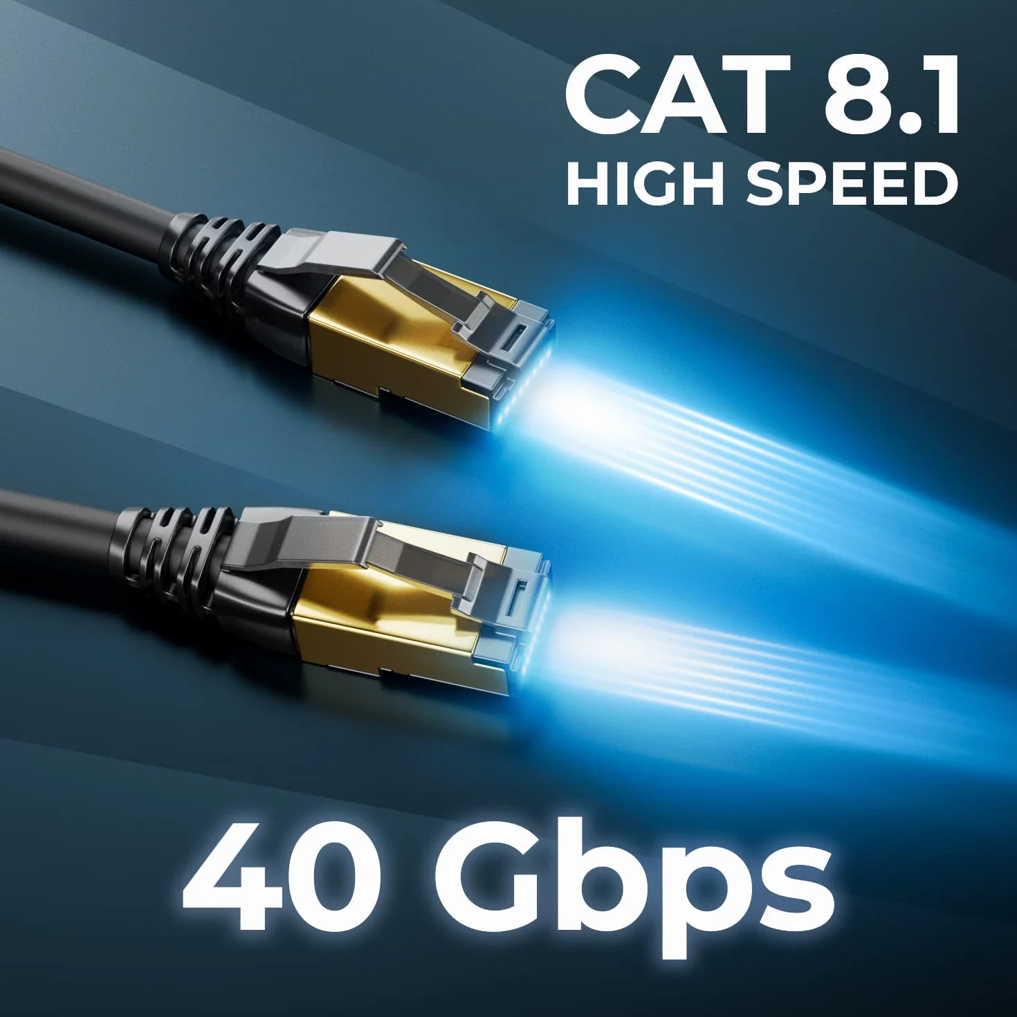 deleyCON 20m CAT8.1 LAN Kabel Patchkabel Sieciowy - RJ45 LAN DSL Miedź S/FTP Ekranowanie 2000 MHz 40 Gbit - CAT.8 Ethernet Kabel RJ45 Wtyk Pozłacany - Czarny