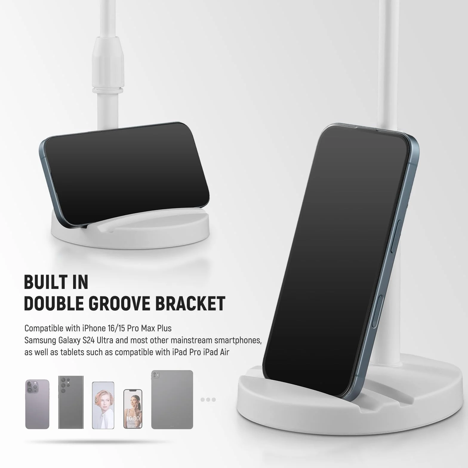 NEEWER Podstawowe 5"/13 cm Obręcz Biurko z Uchwytem, 10 W LED Selfie Światło z Podstawą Telefon Kompatybilny z iPhone Do Nagrywania Laptopa Kamera Internetowa Zoom Wideokonferencja Oświetlenie