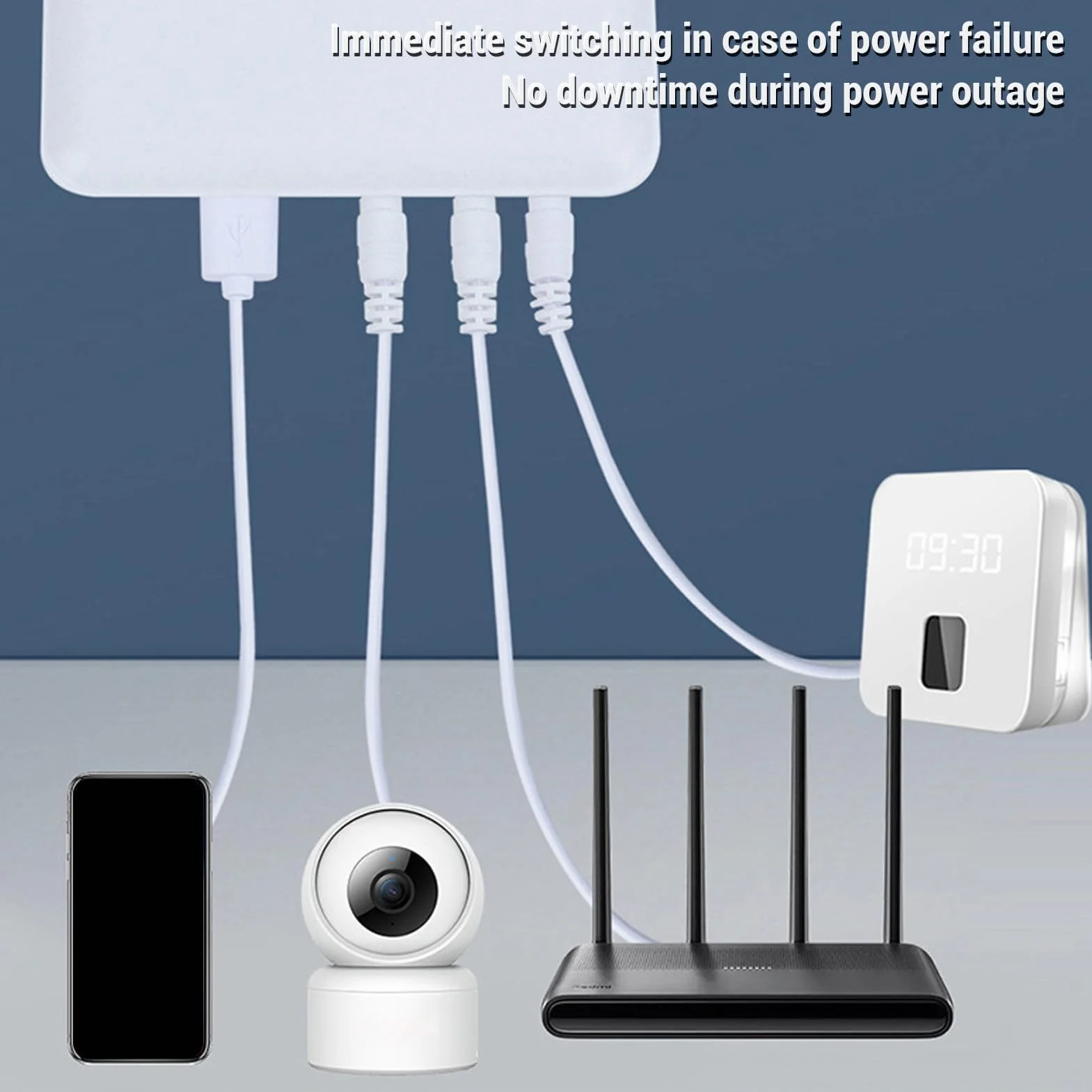 Mini UPS 6000 MAh Duża pojemność DC 5V 9V 12V Wyjście Wiele Strażników Router UPS Modem Backup Modem Bezpieczeństwo Kamera Nieprzepuszczalna Zasilanie (wtyczka UE)