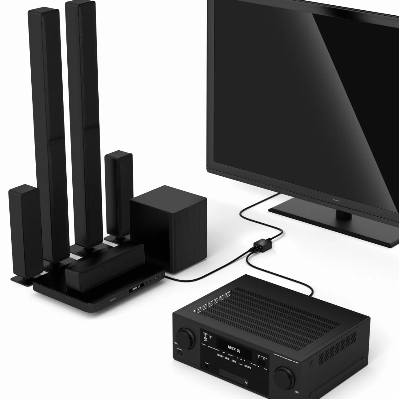 deleyCON Rozdzielacz Toslink 2-portowy cyfrowy rozdzielacz audio do optycznego kabla audio Toslink S/PDIF 1x wejście 2x wyjście do telewizora system hi-fi soundbar słuchawki