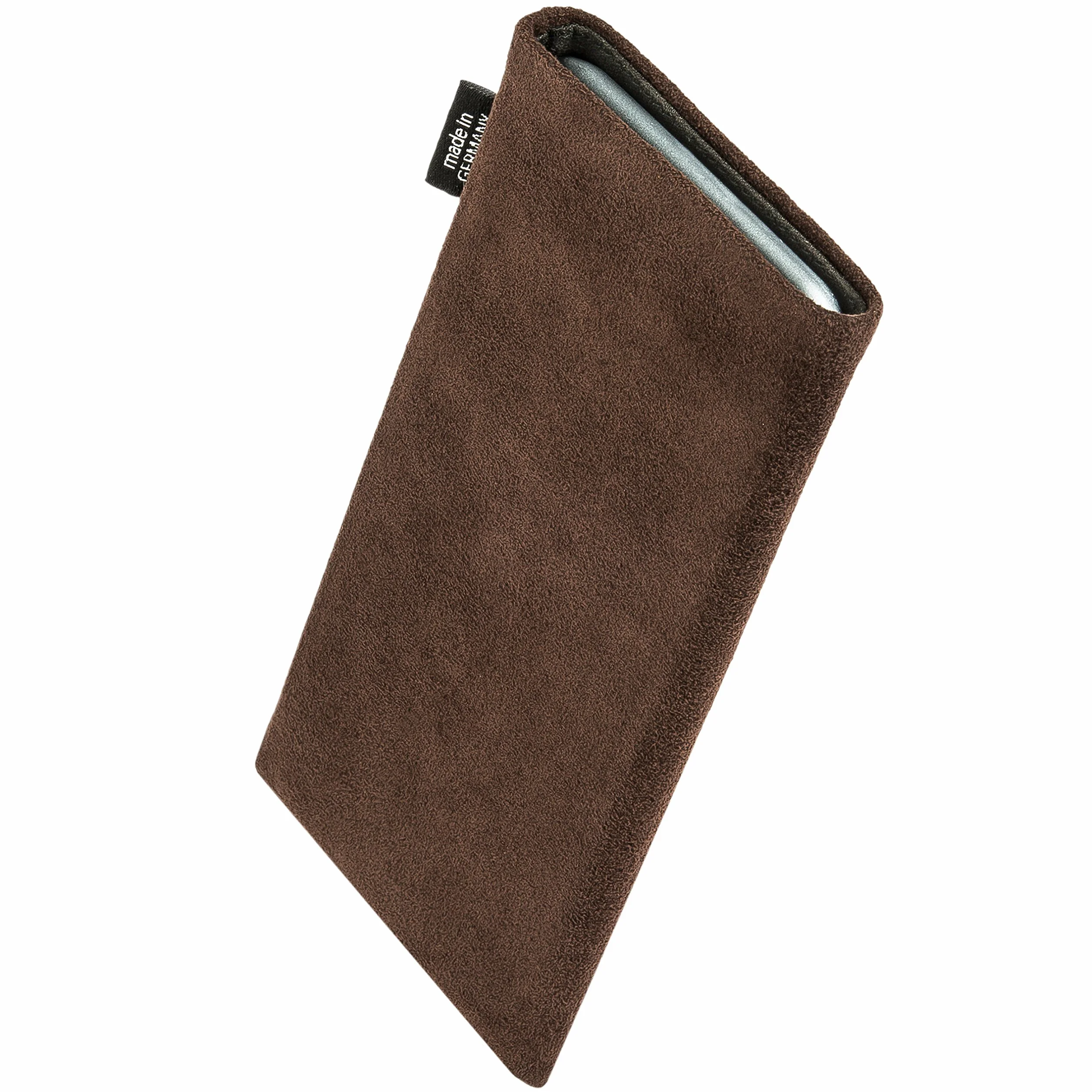 fitBAG Classic Brązowy Pokrowiec na Telefon Komórkowy do Onyx Boox Palma 2 Pro z Alcantary i Podszewką z Mikrofibry