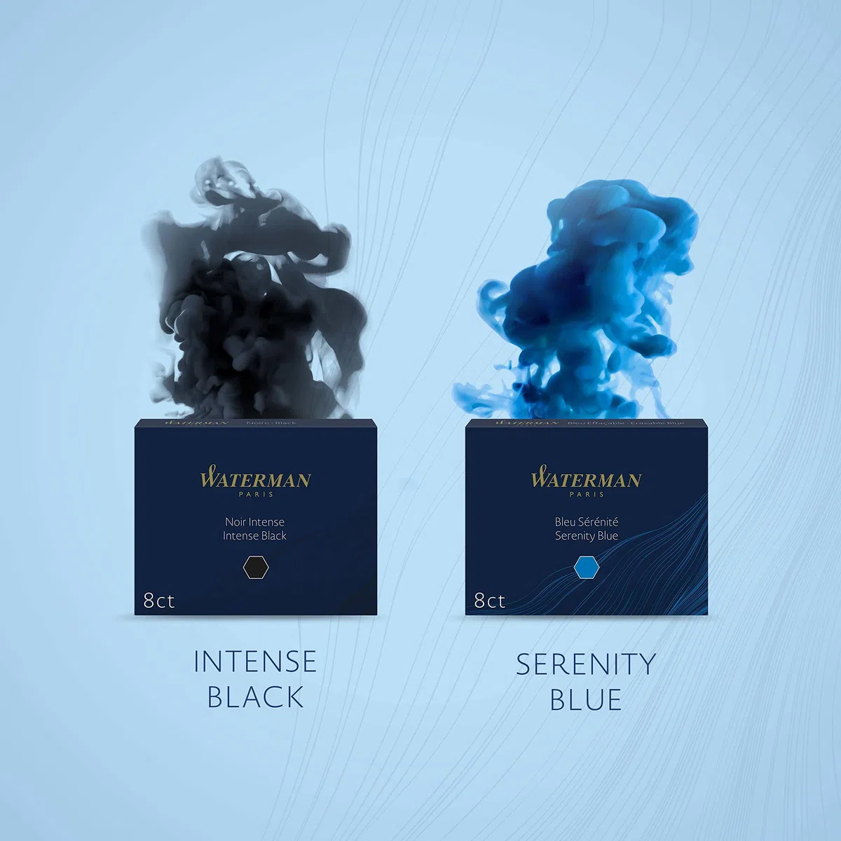 Waterman Wkłady atramentowe do piór | międzynarodowy standardowy rozmiar | Serenity Blue | 36 sztuk