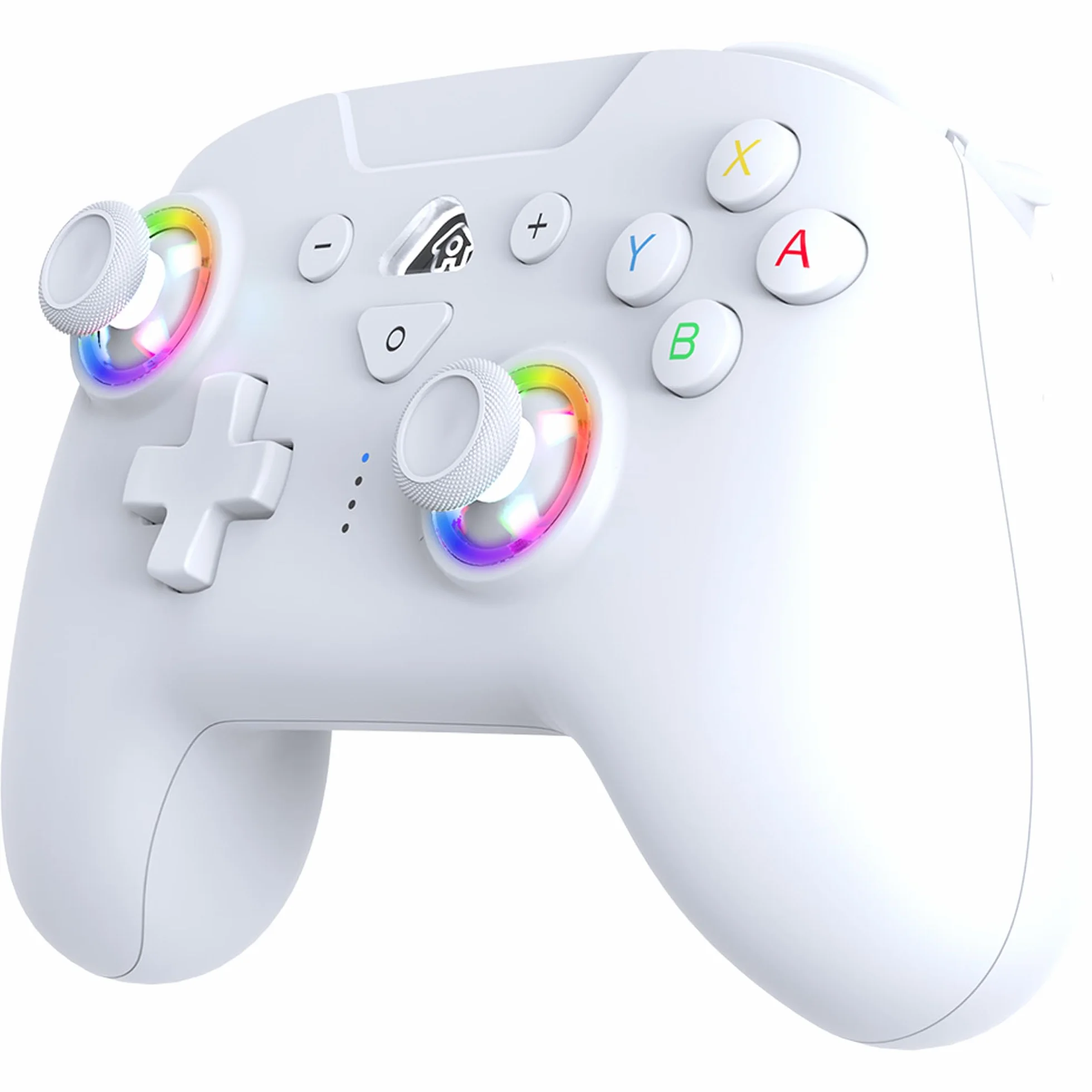 Subsonic Bezprzewodowy kontroler do Switch i Switch Oled – bezprzewodowy kontroler Bluetooth z diodami LED, wibracjami i 6-osiowym żyroskopem – biały