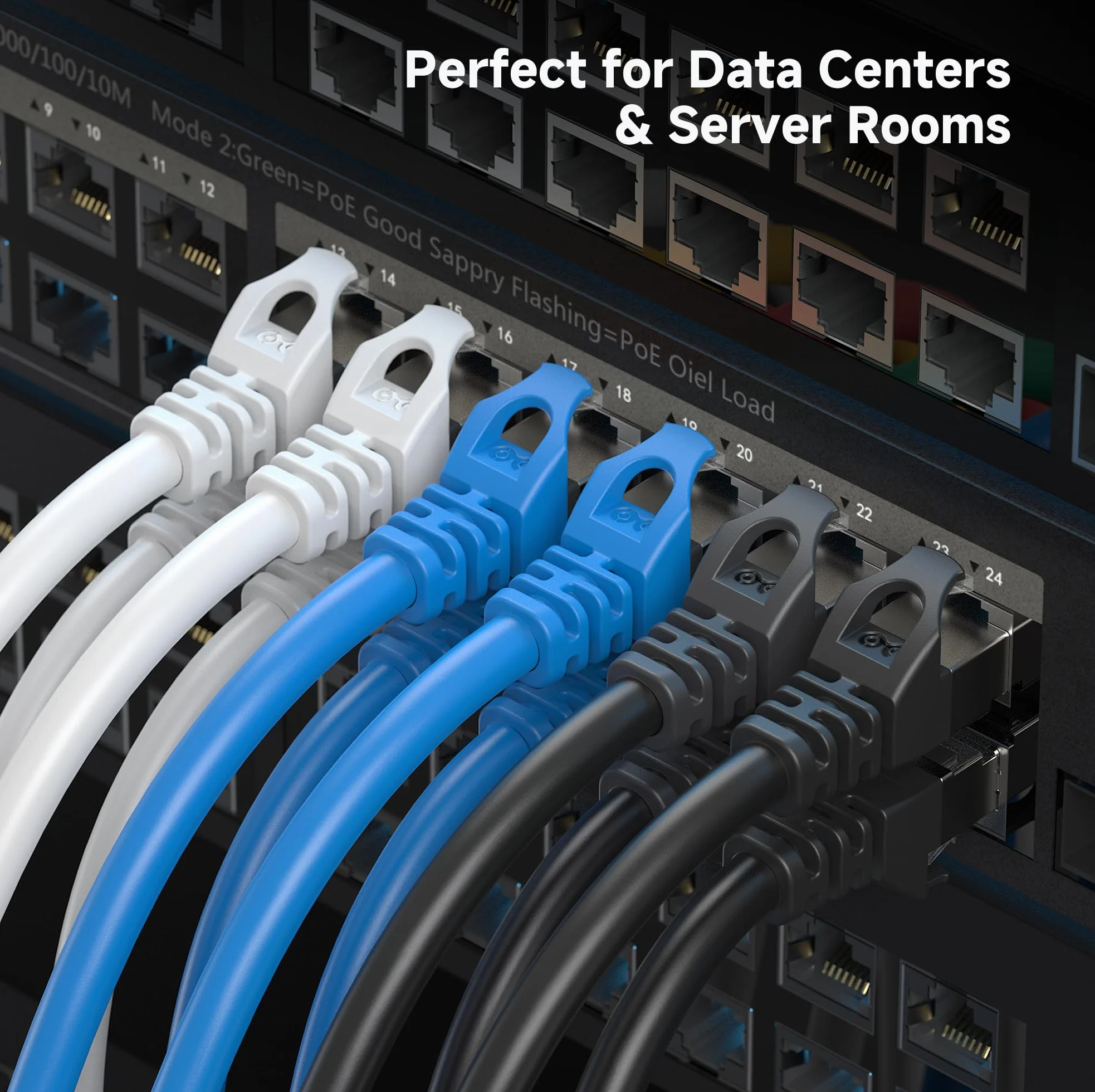 Cable Matters Snagless Cat6A SSTP SFTP ekranowany kabel Ethernet czarny 15 m
