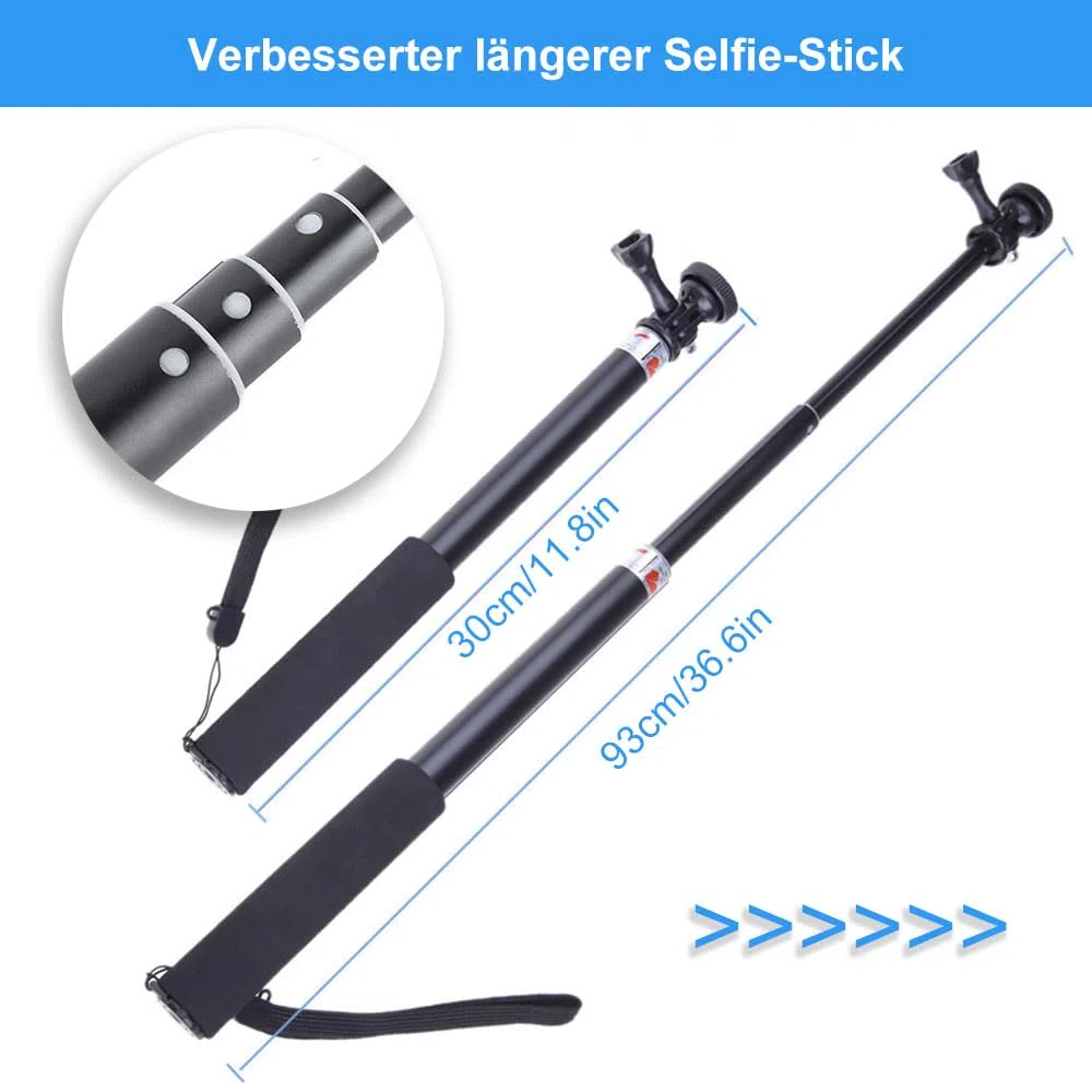 Ulepszony zestaw akcesoriów do GoPro Hero 13 Black Kit, wodoszczelny pokrowiec ochronny, wodoszczelna obudowa, akcesoria do snorkelingu, uchwyt rowerowy kijek do selfie, pasek na głowę do GoPro Hero13
