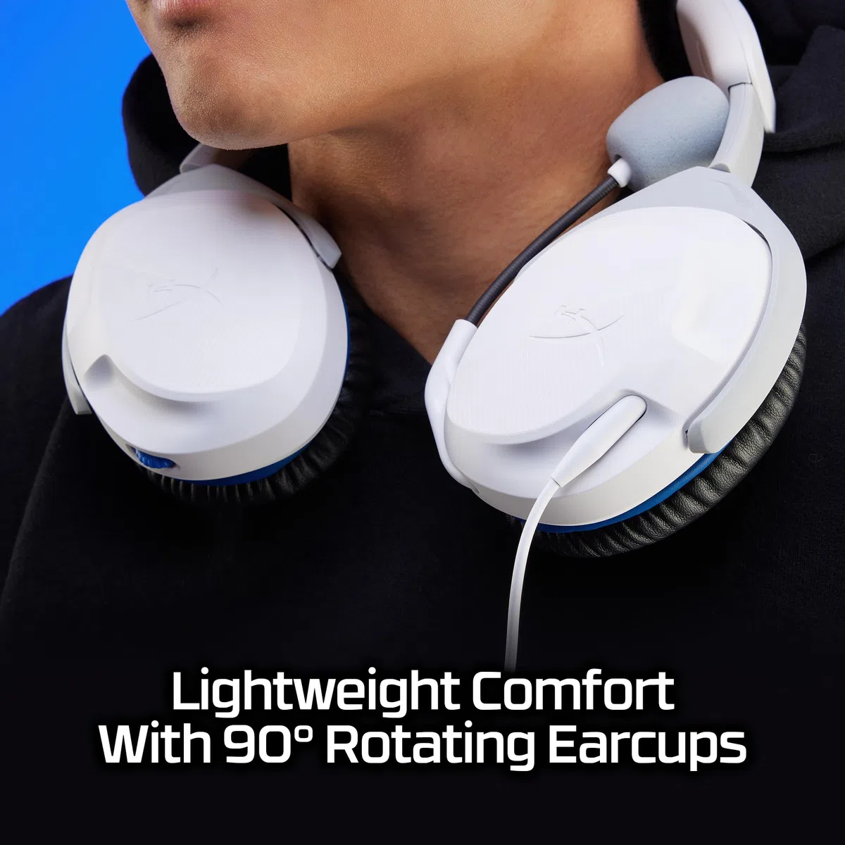 HyperX Cloud Stinger 2 – zestaw słuchawkowy do gier PlayStation Signature Comfort, regulowana opaska na głowę, przewodowa, biała