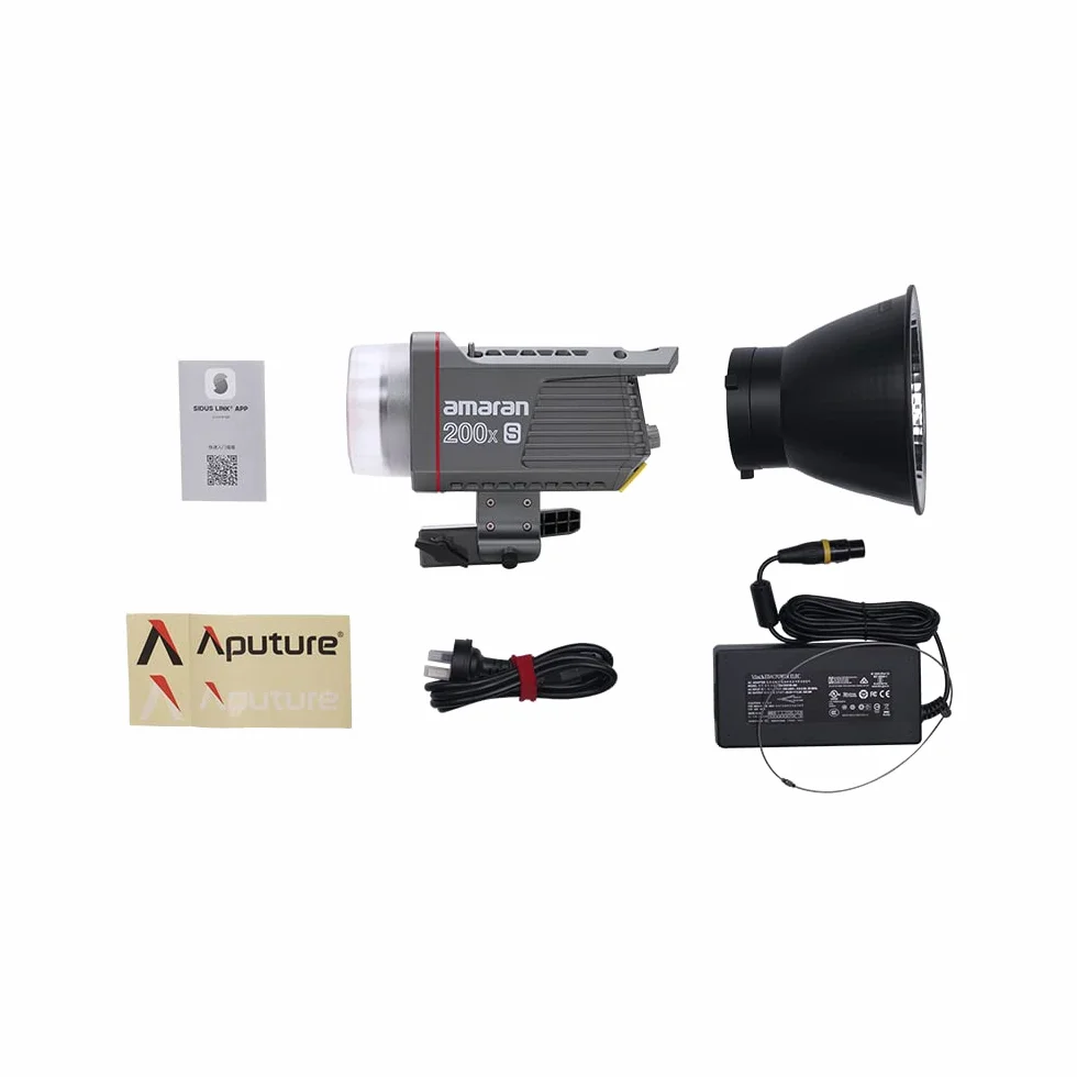 Amaran 200x S - dwukolorowe światło wideo COB 2700-6500K, kompaktowe źródło światła LED do fotografii i wideo, monolight główne światło 200 W, montaż Bowens Standard, Bluetooth 5.0