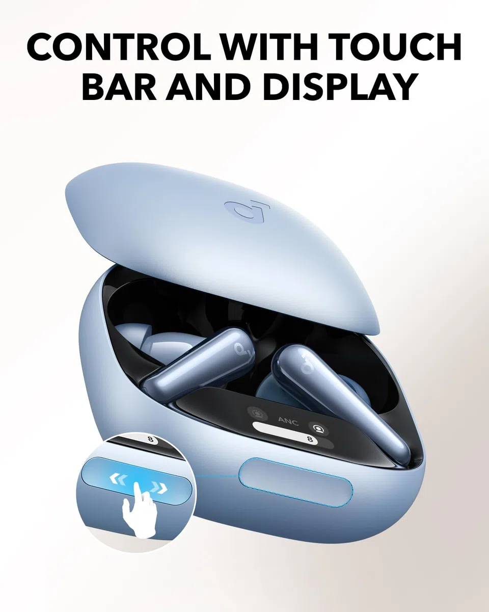 soundcore Liberty 4 Pro firmy Anker(odnowiony), bezprzewodowe słuchawki z redukcją szumów, 7 czujników i adaptacyjna redukcja szumów w czasie rzeczywistym, 2x szybsze ładowanie, muzyka Hi-Fi