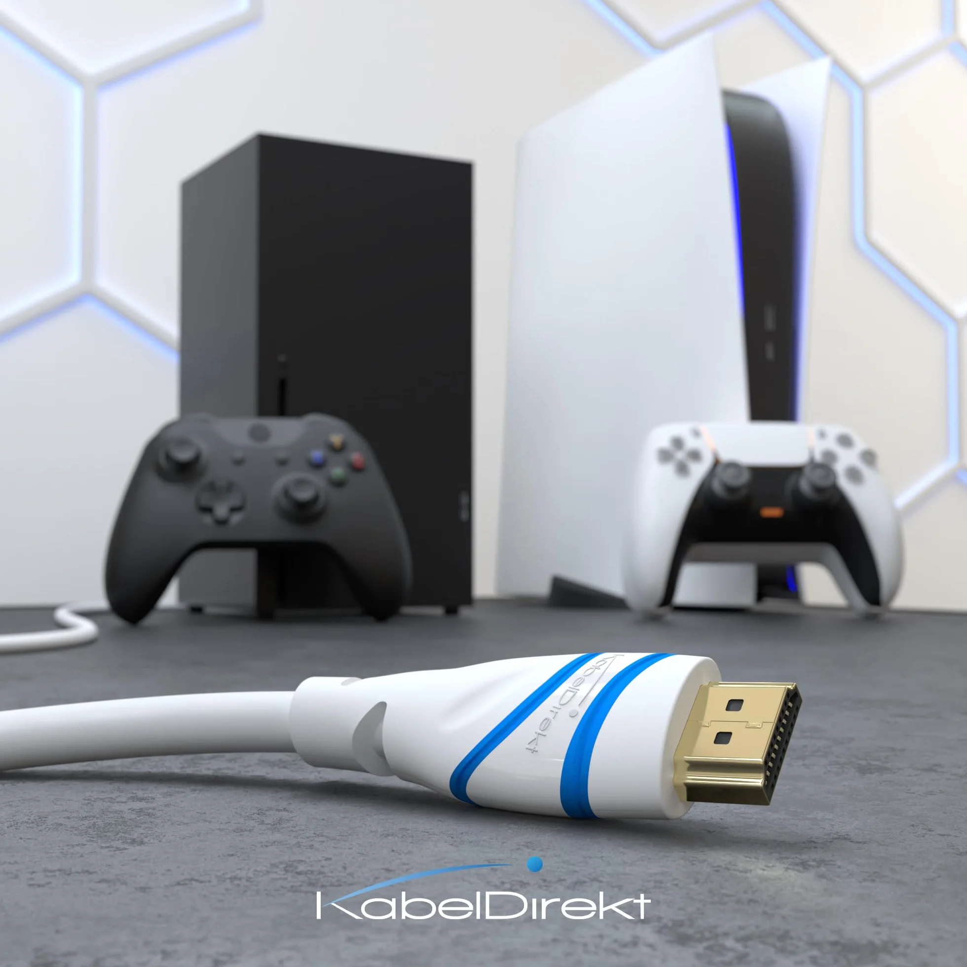 KabelDirekt – Kabel HDMI 10K i 8K, HDMI 2.1 b – 3 m, dostępne w 0,5 do 5 m – Certyfikowane, opracowane w Niemczech (Ultra High Speed Kabel do PC/PS5/Xbox, monitora i TV – biały)