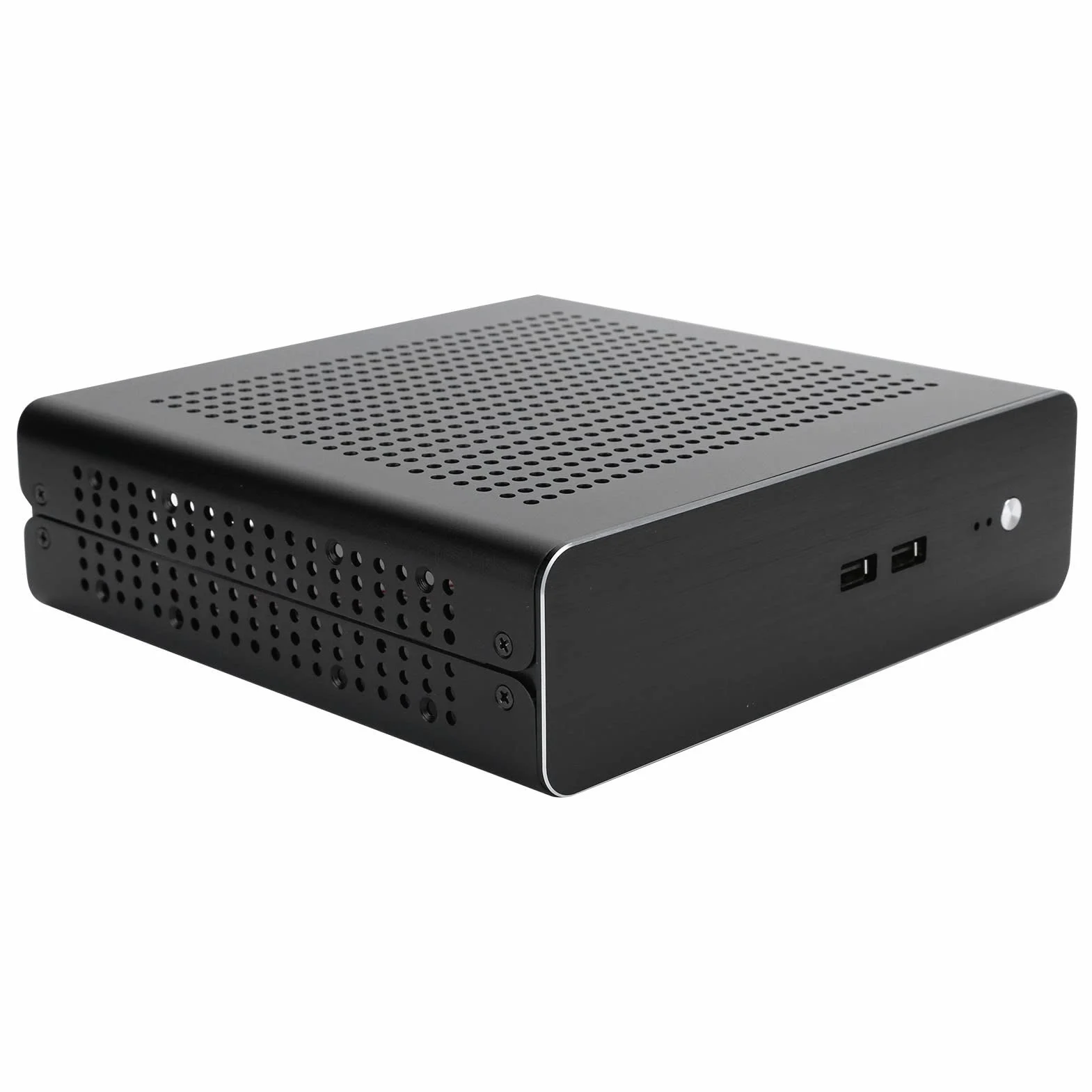 Aluminiowa Obudowa HTPC do Płyty Głównej MiniITX, Obudowa G60S Zapewnia cichą pracę, Odpowiednia do Użytku Domowego i Biurowego, Elegancka Tekstura i Wszechstronne Możliwości Umieszczenia
