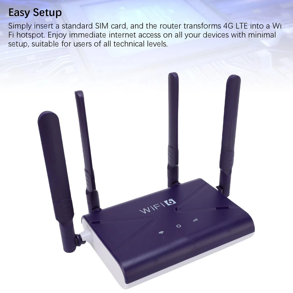 Dpofirs Router Gier WIFI 6, Router 4G 5G LTE z Gniazdem Karty SIM do 32 urządzeń, 300 Mb/S Szybki Adapter Sieci Bezprzewodowej dla Telefonu Laptopa