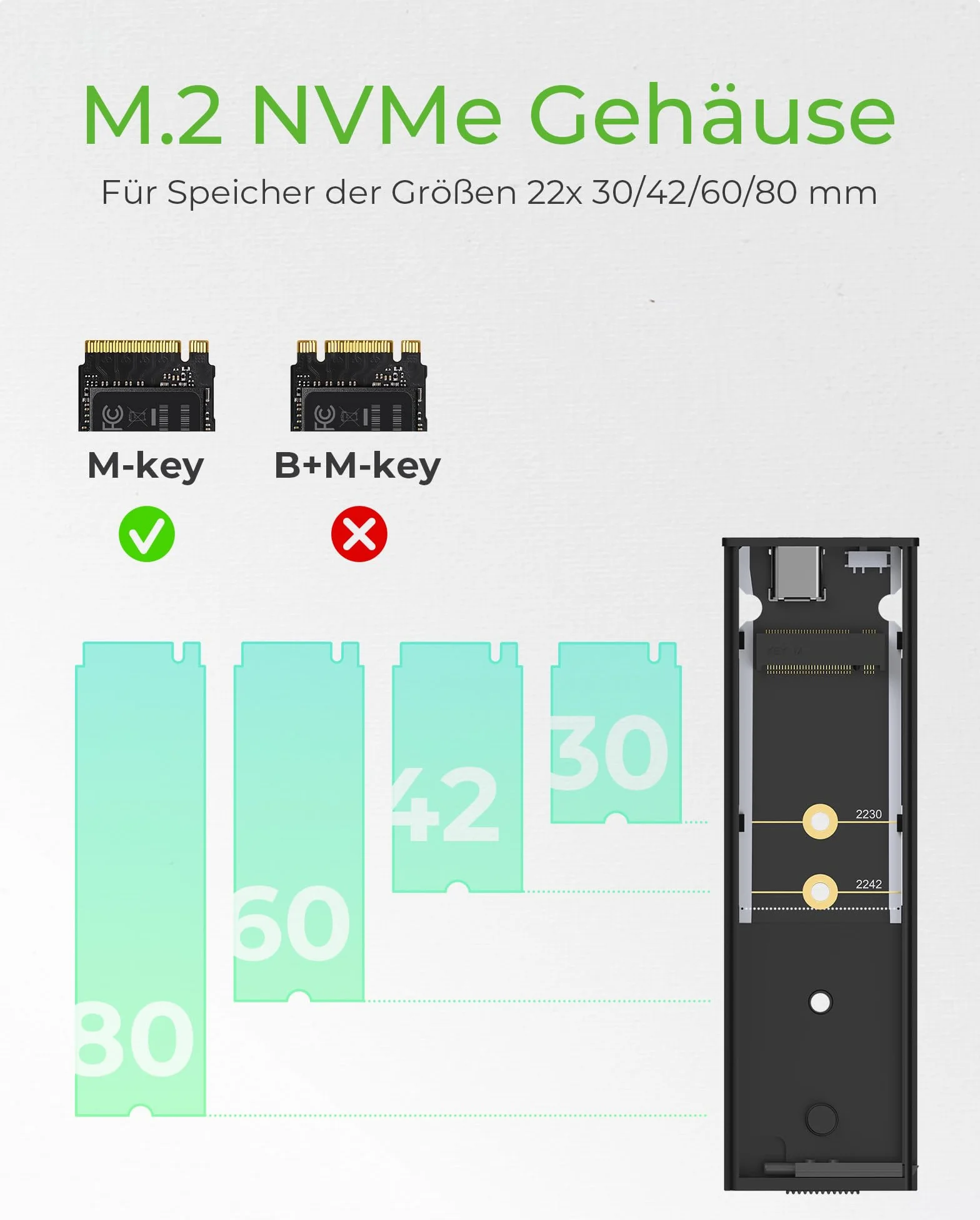 ICY BOX Obudowa M.2 SSD/NVMe, USB 3.2 (10 Gb/s), bez narzędzi, system chłodzenia, USB-C, USB-A, PCIe, M-Key, zewnętrzna, adapter NVMe, aluminium, czarna, IB-1807MT-C31