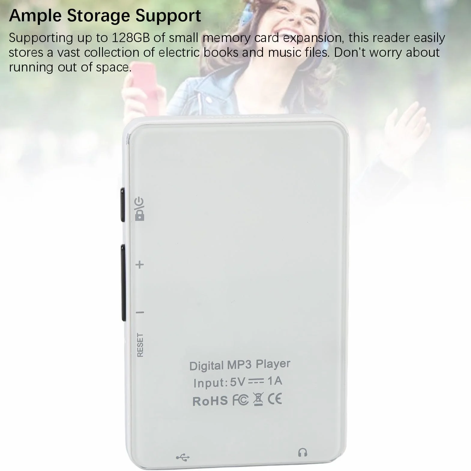 & Ebook Reader, Portable Ereader z 2,7 -calowym Ekranem Atramentowym, Glarefree & Eye Friendly Cyfrowy Tablet Epaper