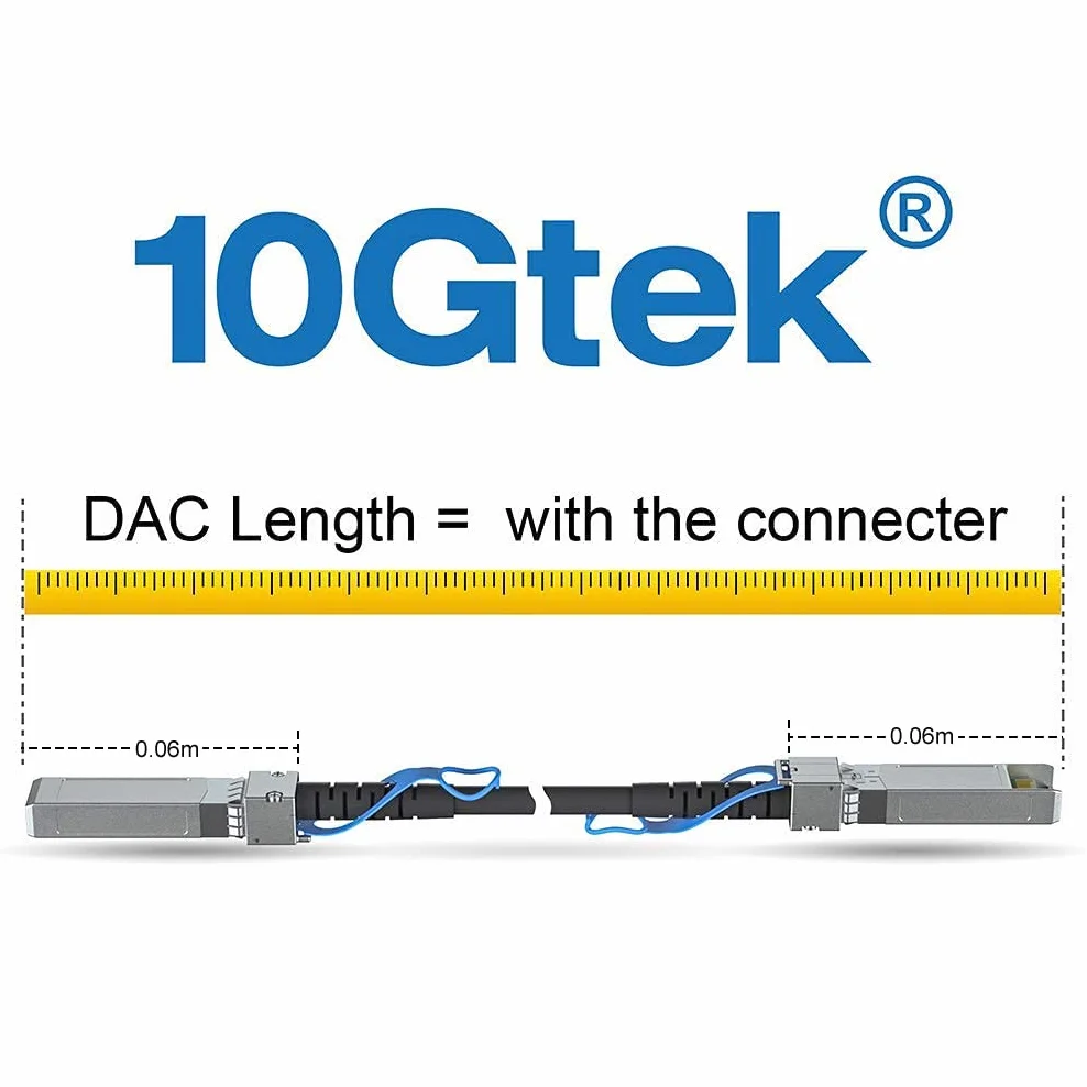 [2 Pack] SFP+ DAC Twinax Cable 0.5-Meter(1.65ft), 10G SFP+ to SFP+ Direct Attach Copper Patch Passive Cable for Cisco, Ubiquiti UniFi, TP-Link, Netgear, D-Link, Zyxel, Mikrotik and More
