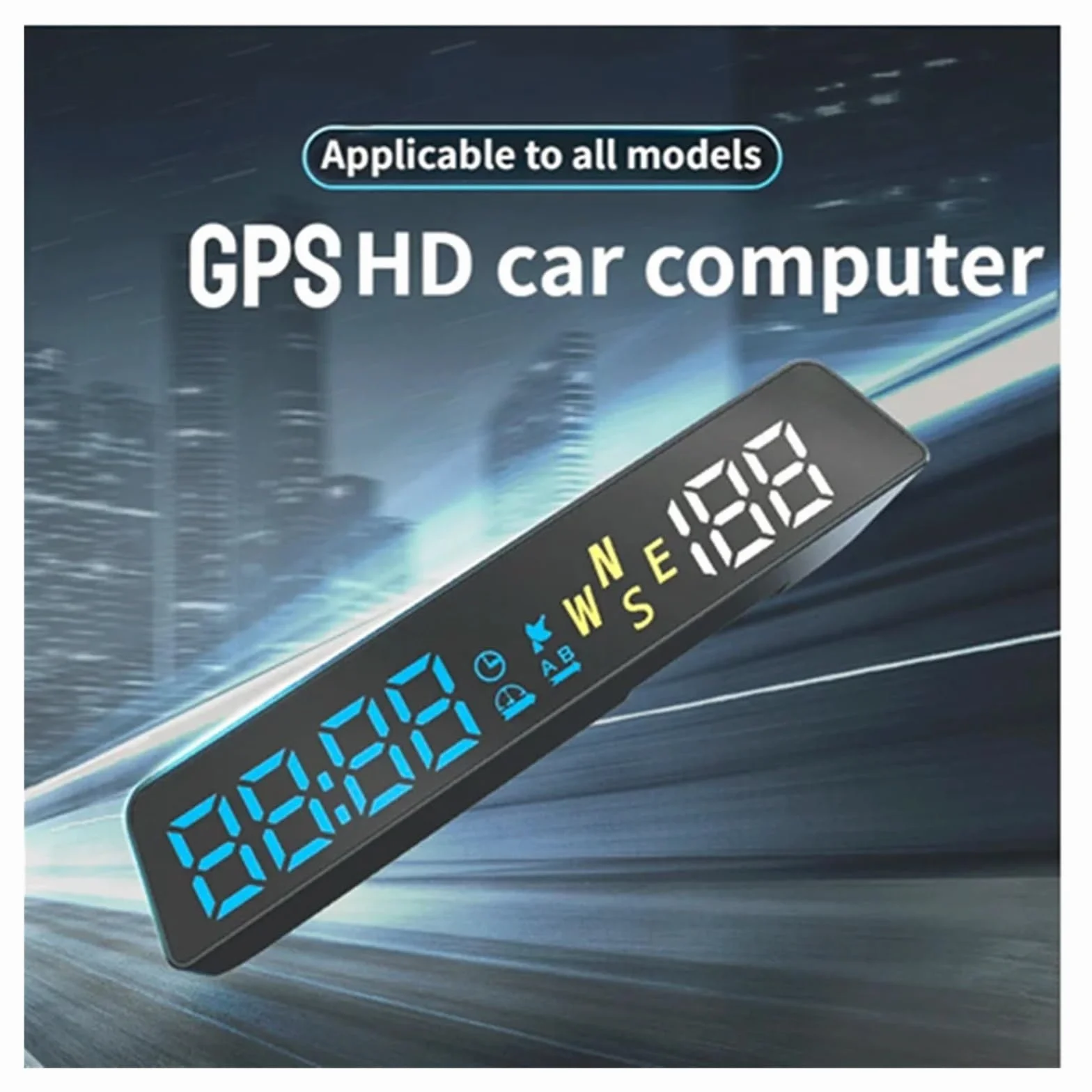 H500G GPS HUD Wyświetlacz Head Up Inteligentny Cyfrowy Miernik Przypomnienia O Alarmie I Start Stop Z Samochodem(Blue-White-B)