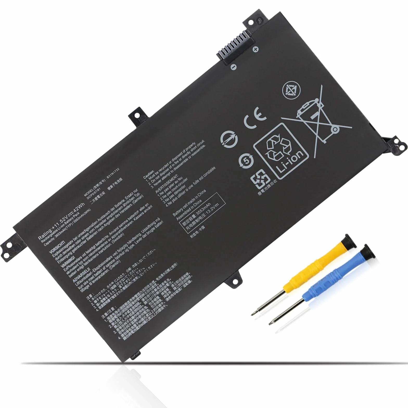 Bateria do Asus Vivobook S14 42Wh B31N1732 S430FA S430FN S430UA S430UAN S430UN S430UF K430F K430FA K430U V430U X430U X430UA X430UN X430UF X430FA X430FN FX571GT FX571LH FX571LI F571GD
