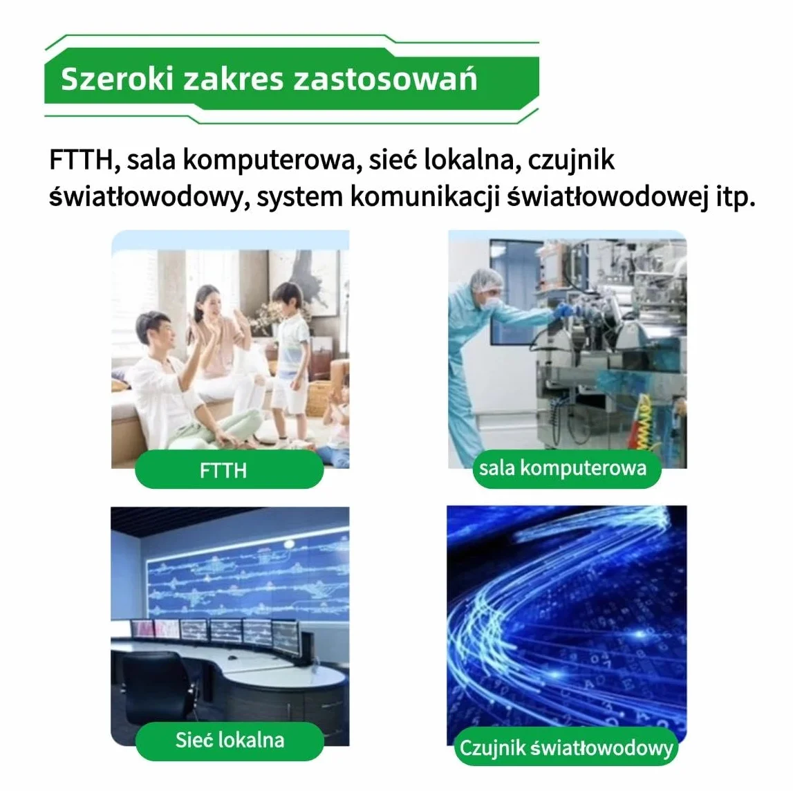 Kabel światłowodowy LC/APC do LC/APC, Przedłużacz z bezpłatnym adapterem, Światłowód Jednomodowy Prosty​​ (20m)